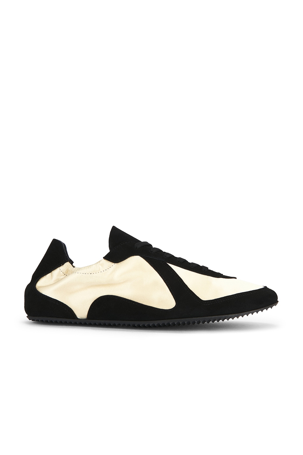 Image 1 of Christopher Esber Roadie Satin Sneaker in Custard & Black