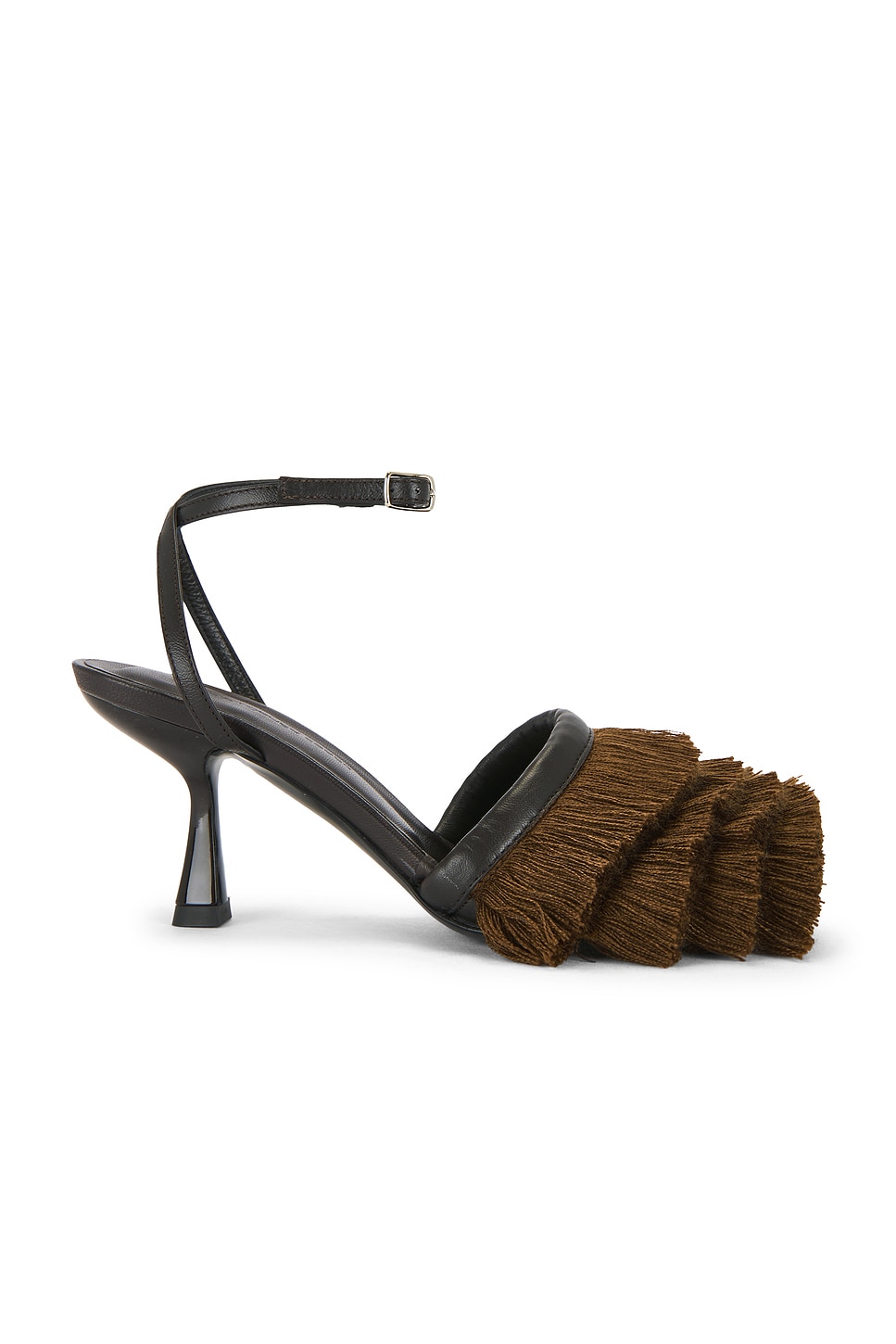 Christopher Esber Castanet Fringe Heel In Brown