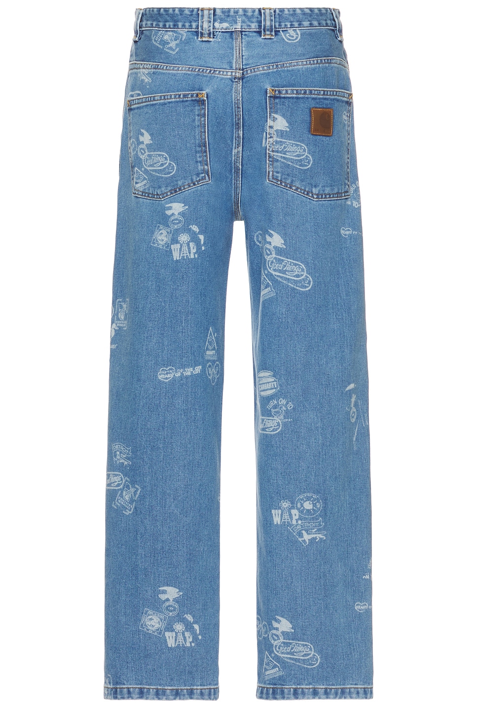 Shop Carhartt Stamp Jean In Stamp Print & Blue Bleached