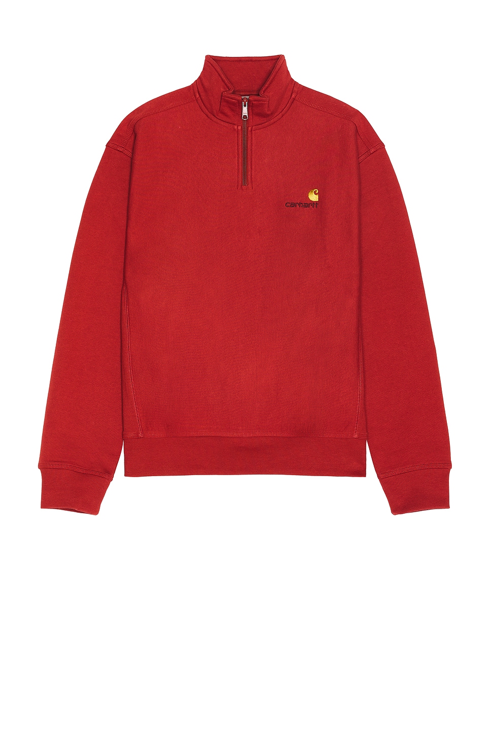 Shop Carhartt Half Zip American Script Sweat In Tuscany