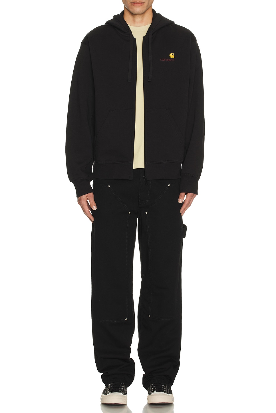Image 1 of Carhartt WIP Hooded American Script Jacket in Black