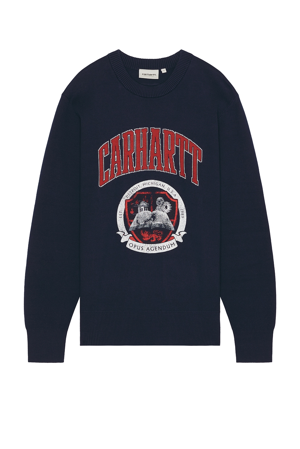 Library College Crew Neck Sweatshirt in Navy