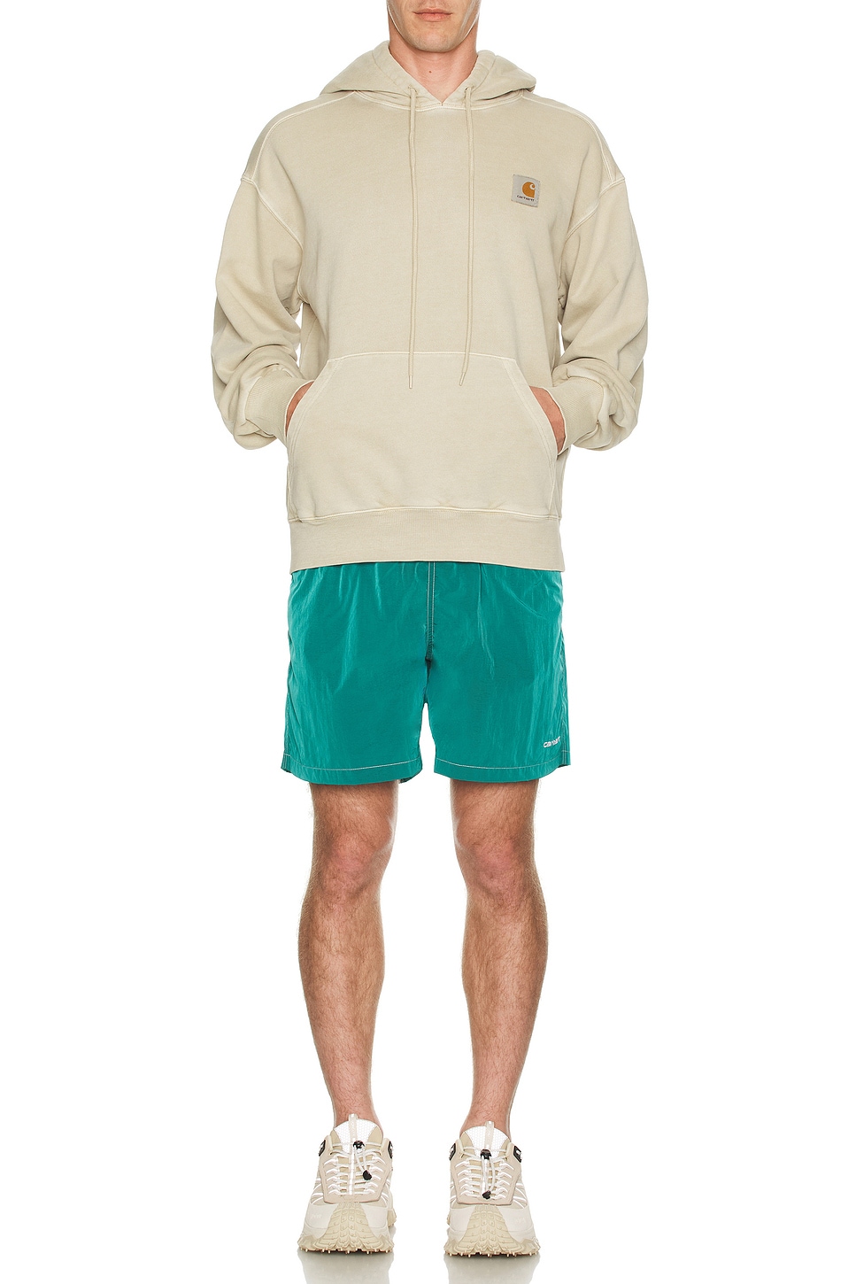 Image 1 of Carhartt WIP Hooded Nelson Sweater in Garment Dyed Fleur De Sel