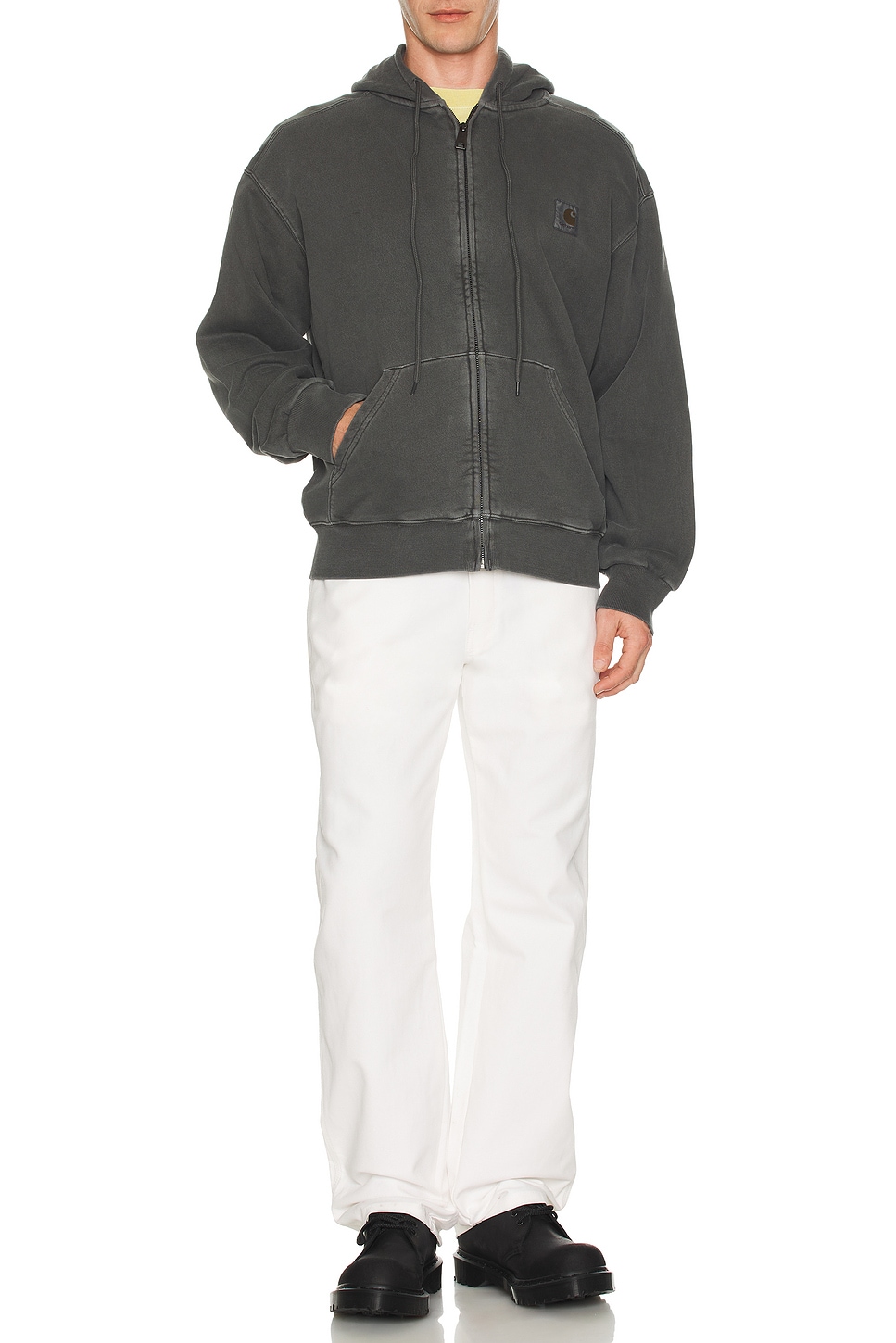 Image 1 of Carhartt WIP Hooded Nelson Jacket in Garment Dyed Graphite
