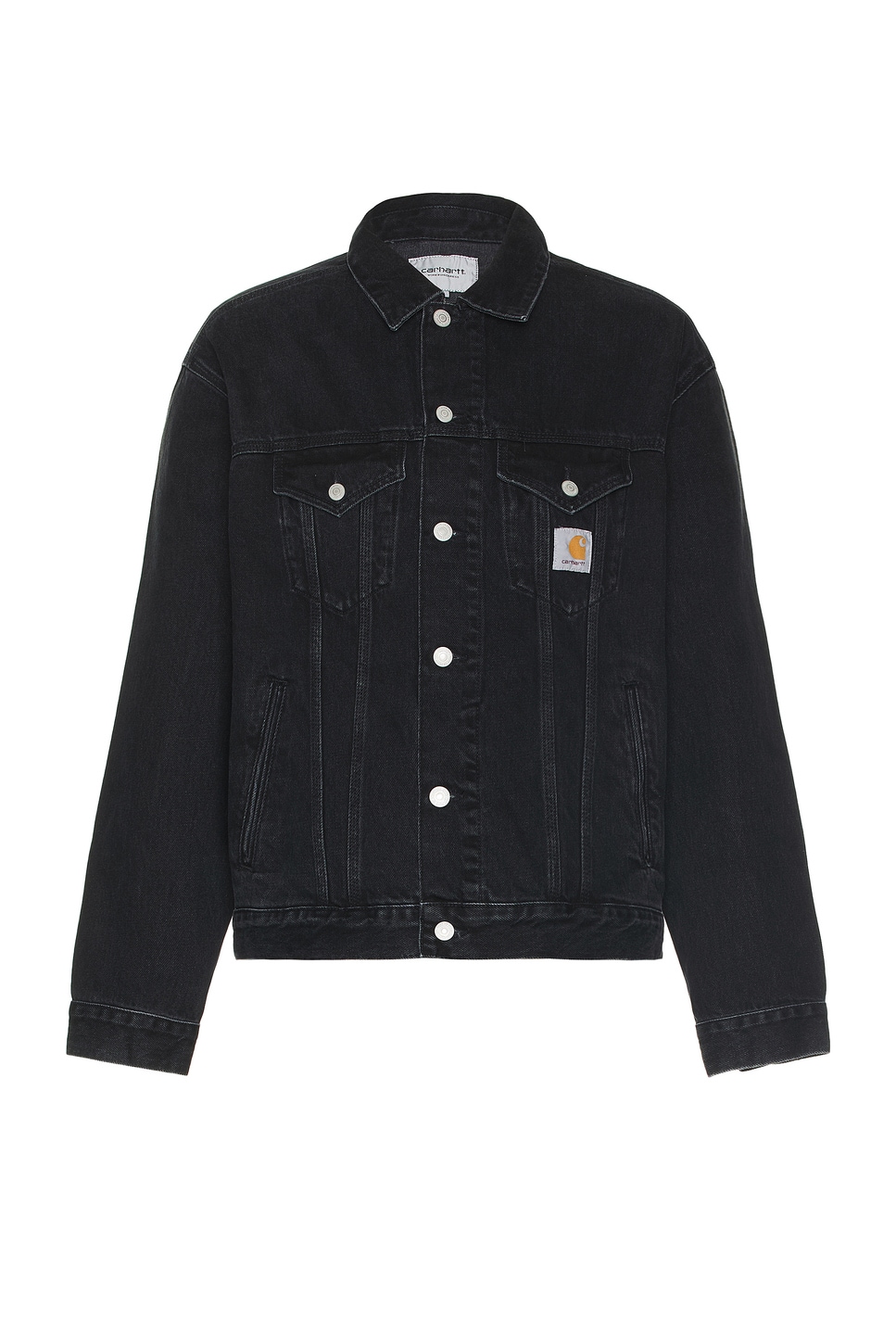 Image 1 of Carhartt WIP Helston Jacket in Black Stone Washed