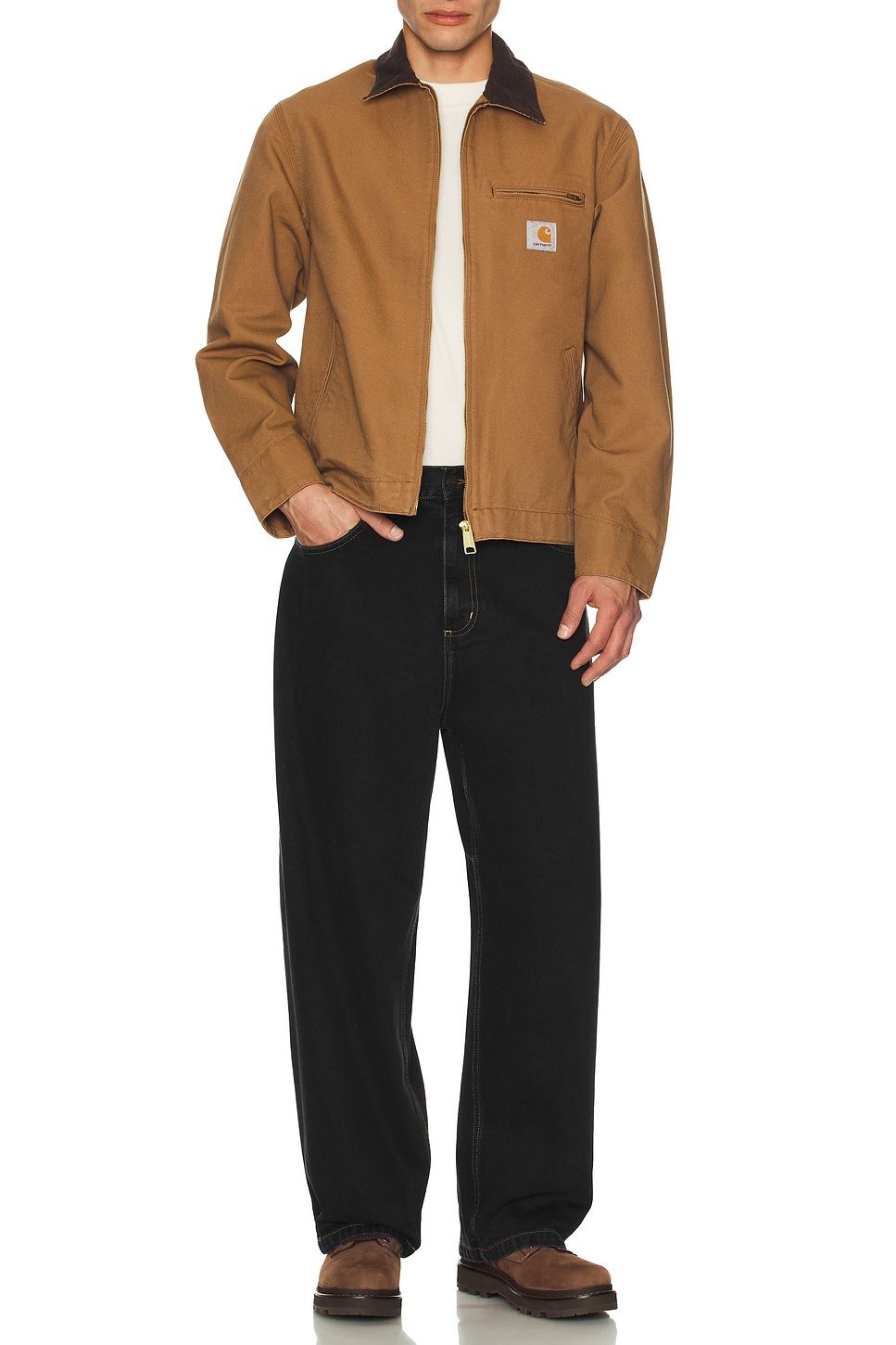 Image 1 of Carhartt WIP Detroit Jacket in Rinsed Hamilton Brown & Tobacco