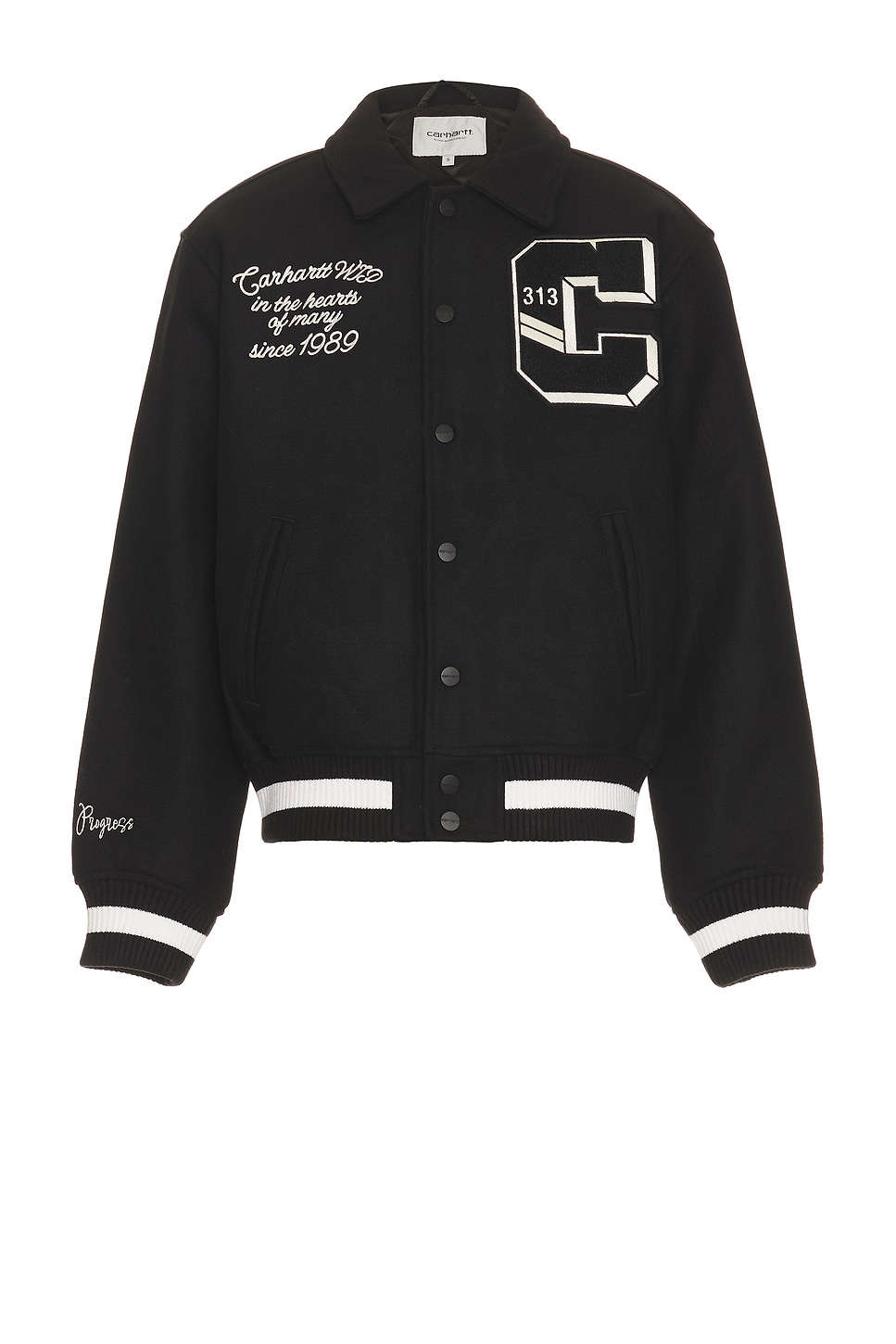 Carhartt World Class Varsity Jacket In Black