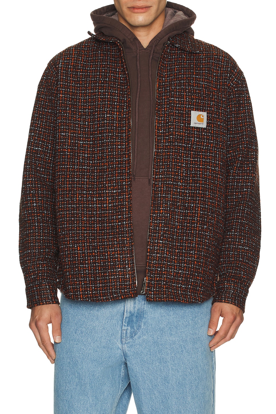 Image 1 of Carhartt WIP Bellamy Shirt Jacket in Bellamy Check & Tobacco