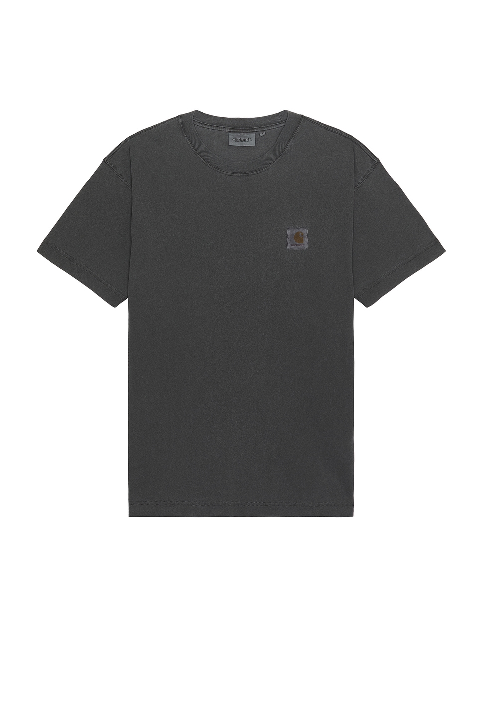 Image 1 of Carhartt WIP Short Sleeve Nelson T-shirt in Charcoal Garment Dyed