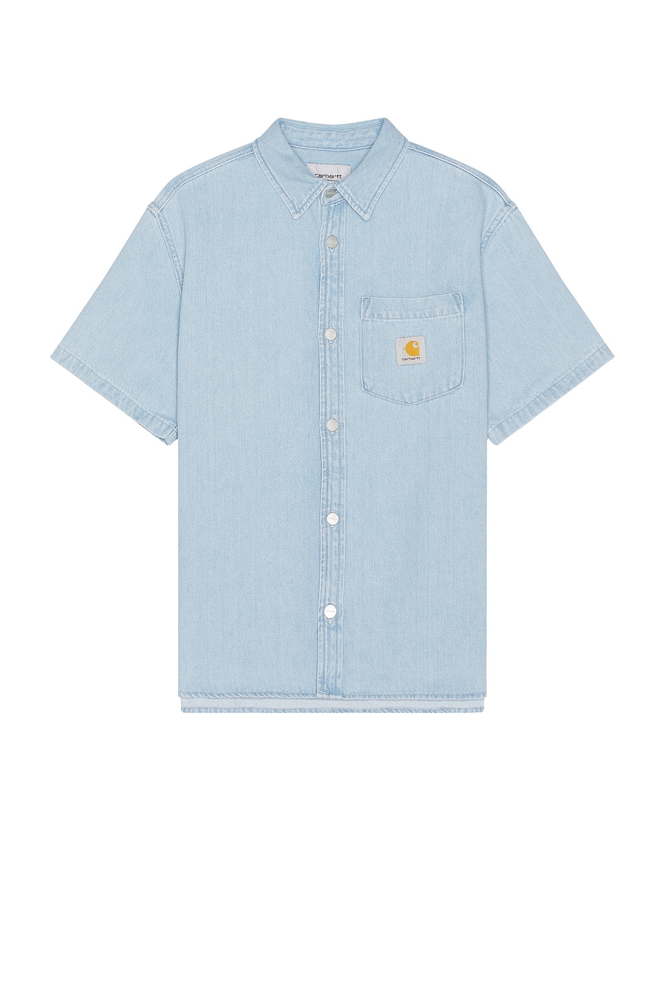 Image 1 of Carhartt WIP Short Sleeve Ody Shirt in Blue Stone Bleached