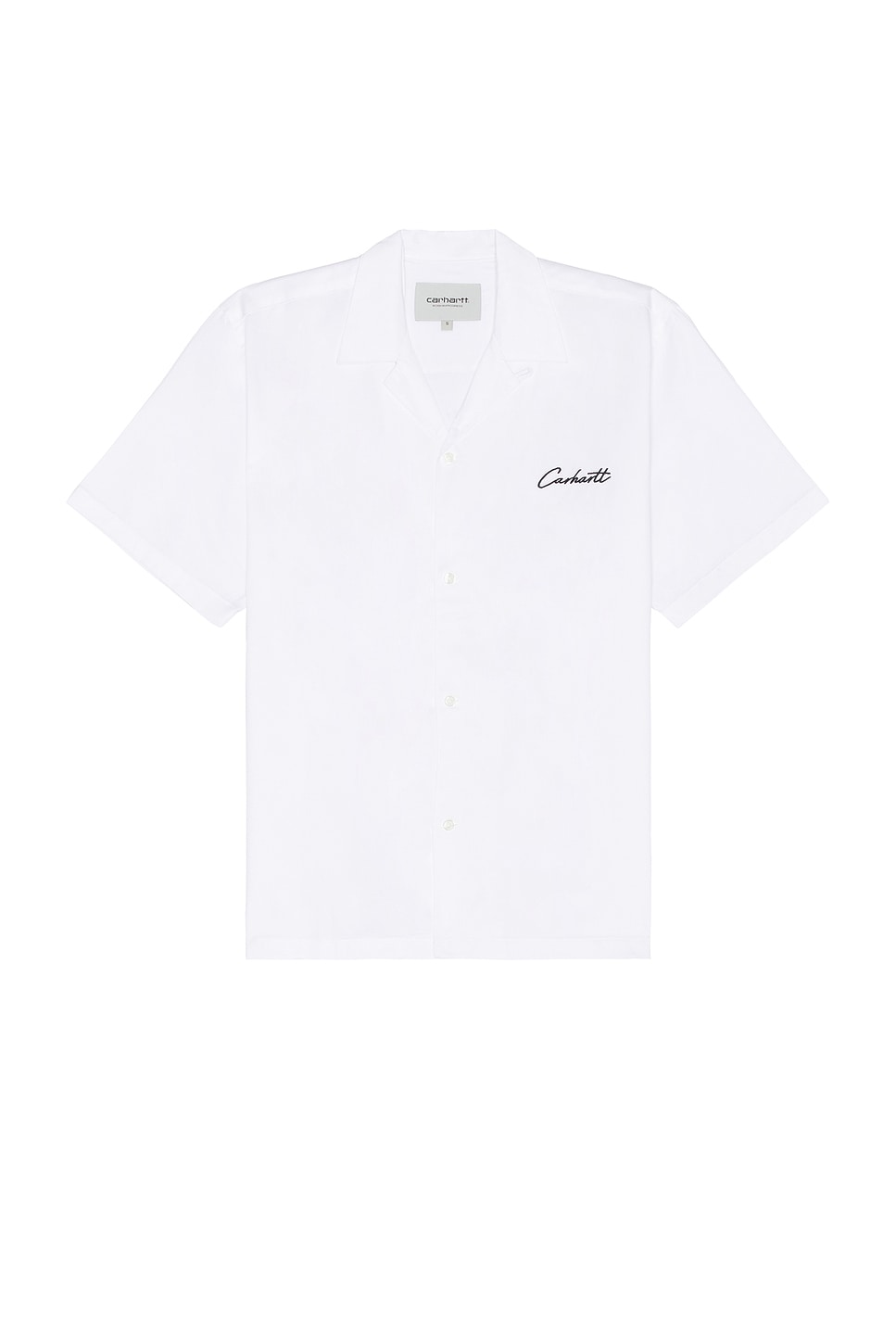 Image 1 of Carhartt WIP Short Sleeve Delray Shirt in White & Black