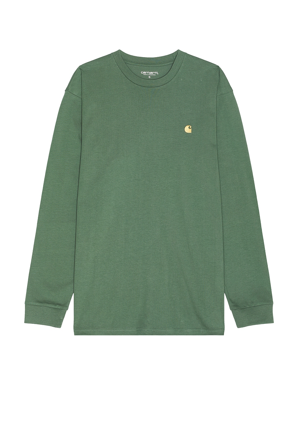 Image 1 of Carhartt WIP Chase T-shirt in Duck Green & Gold