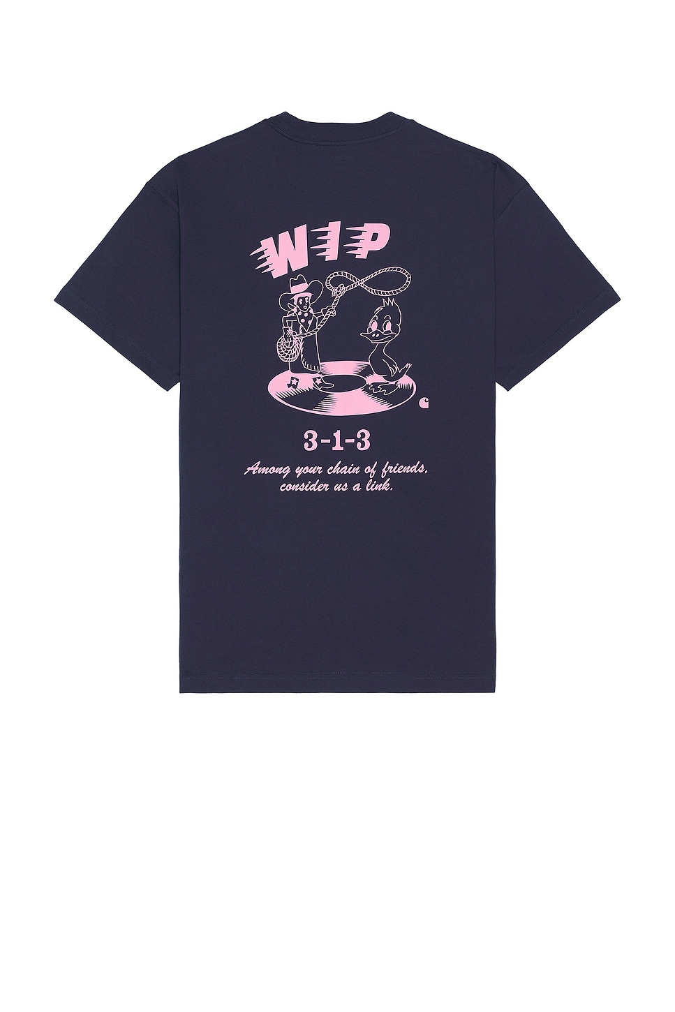 Image 1 of Carhartt WIP Friendship T-shirt in Air Force Blue & Light Pink