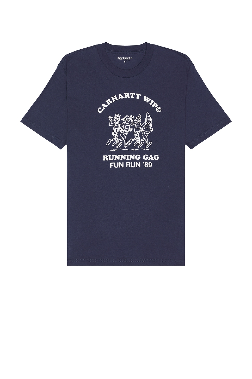 Image 1 of Carhartt WIP Short Sleeve Fun Run T-Shirt in Air Force Blue & White