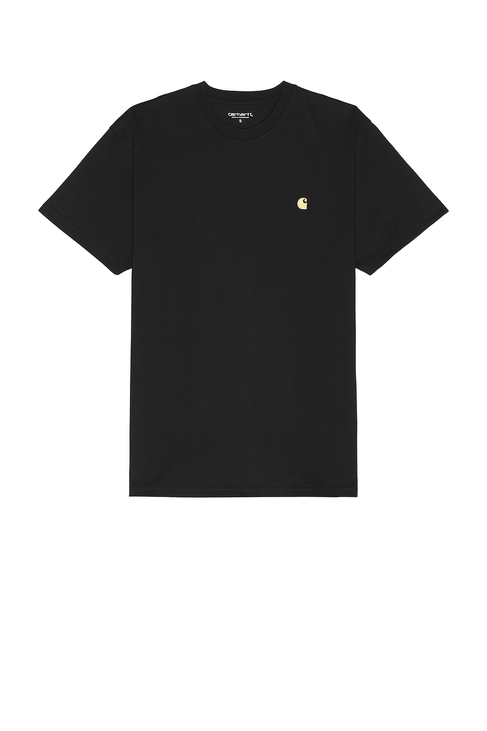 Image 1 of Carhartt WIP Short Sleeve Chase T-Shirt in Black & Gold