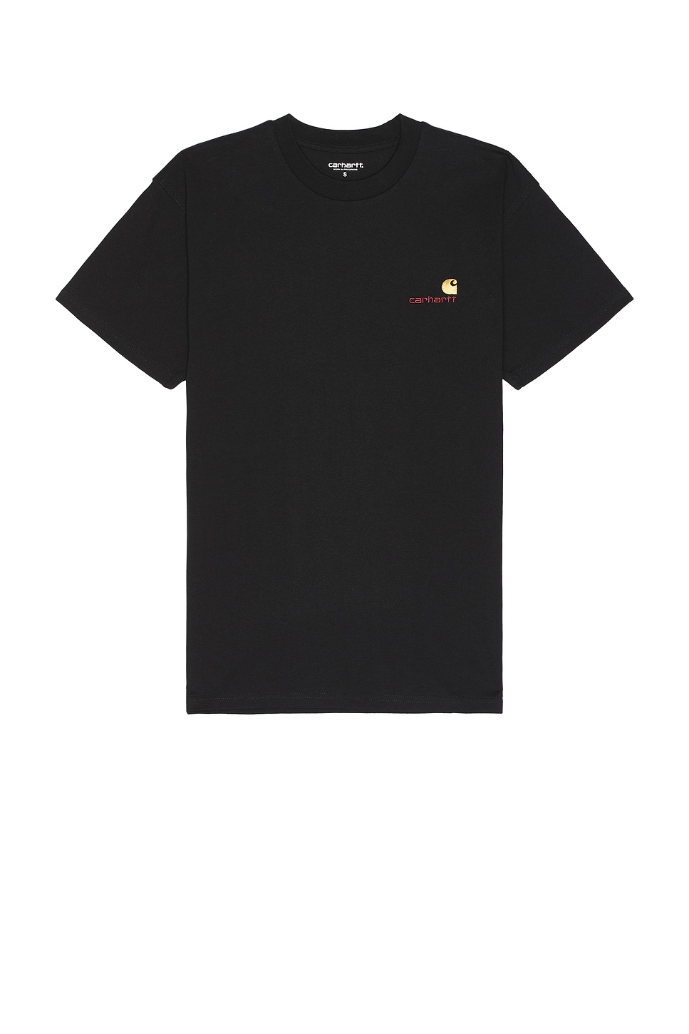 Image 1 of Carhartt WIP Short Sleeve American Script T-Shirt in Black