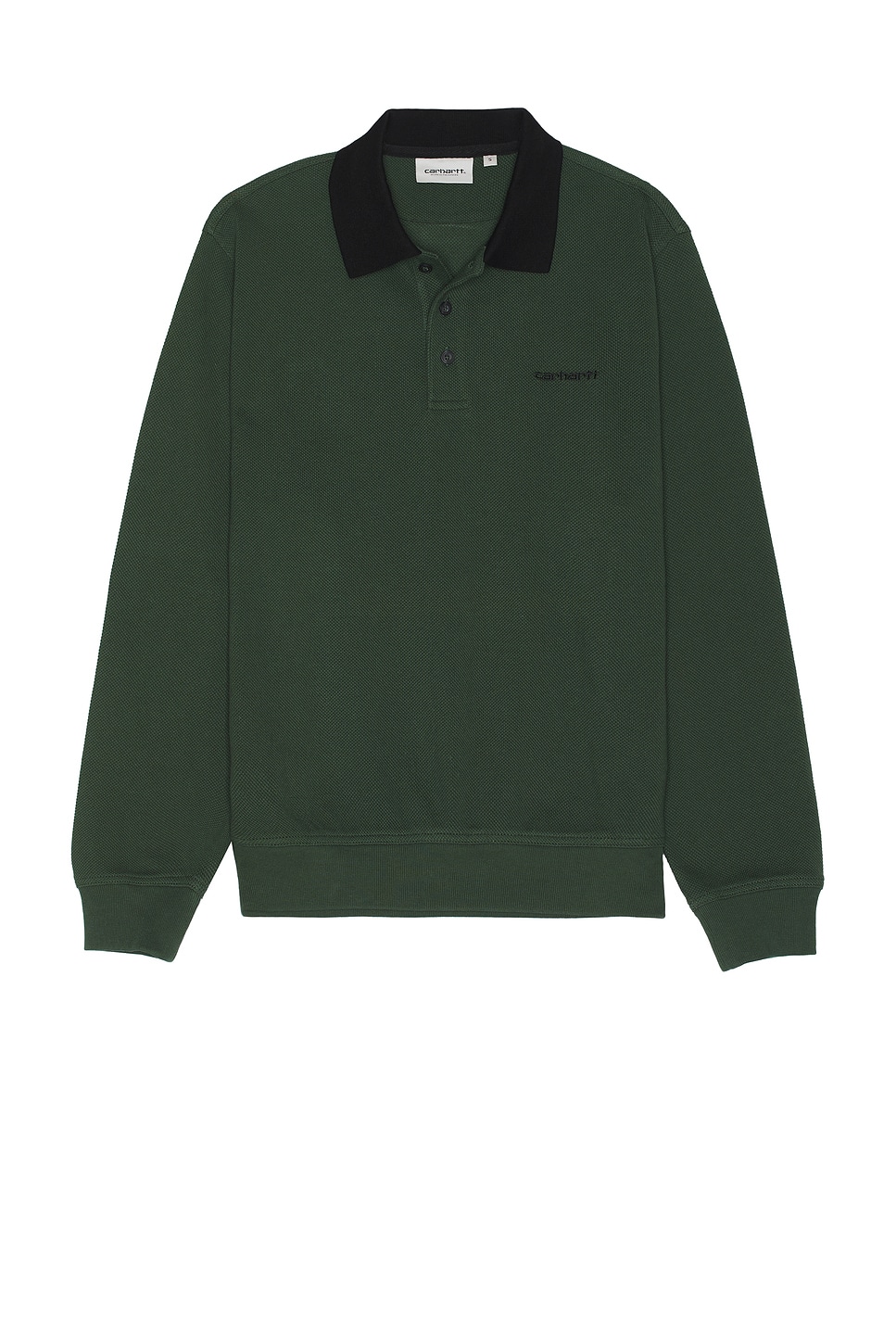 Image 1 of Carhartt WIP Longsleeve Vance Rugby Shirt in Sycamore Tree & Black