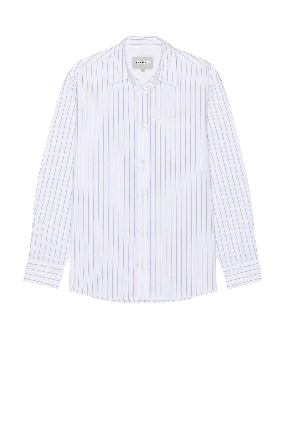 Image 1 of Carhartt WIP Longsleeve Dowlen Shirt in Dowlen Stripe, White, & White