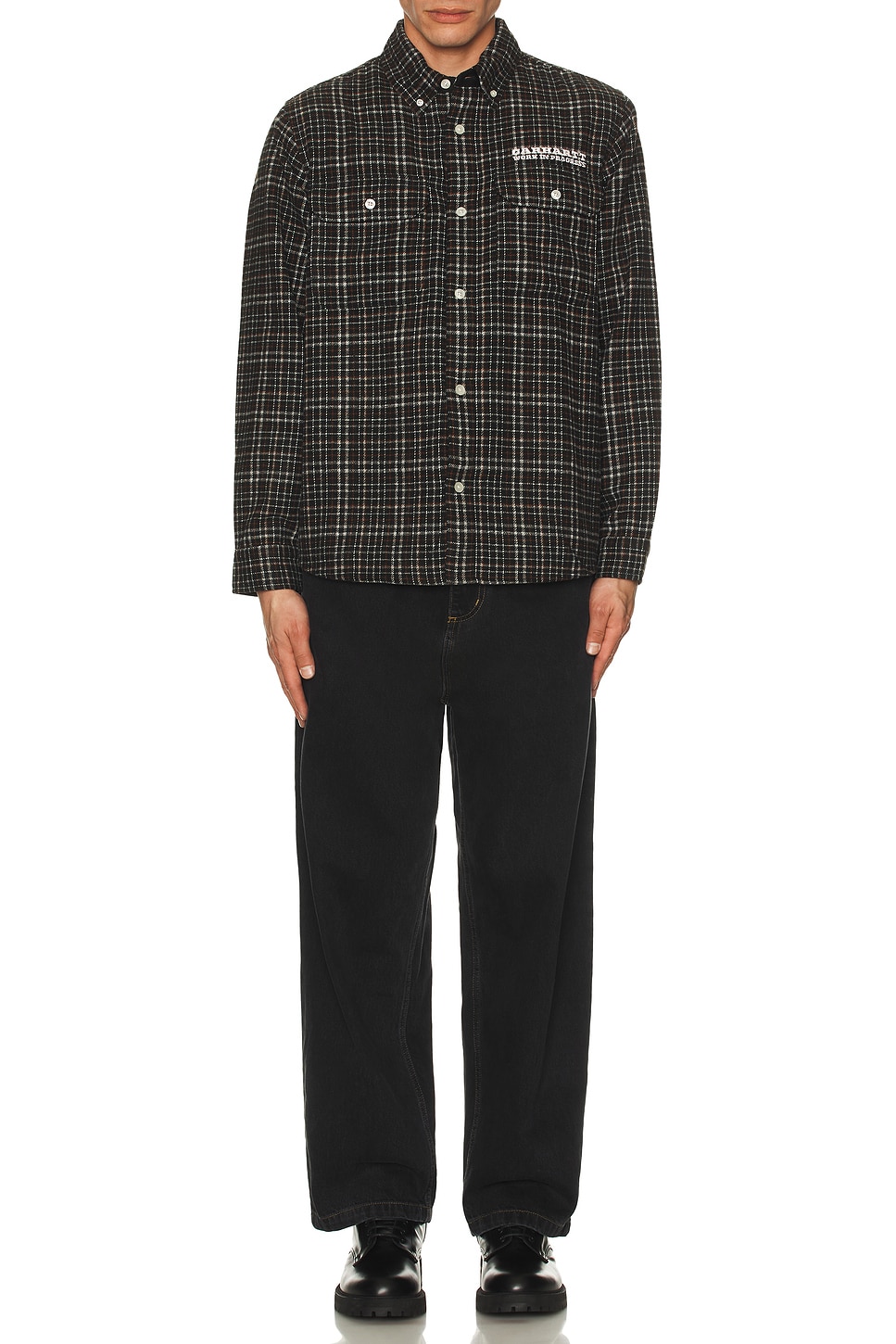 Image 1 of Carhartt WIP Runaway Millett Shirt in Millett Check, Black, & Wax