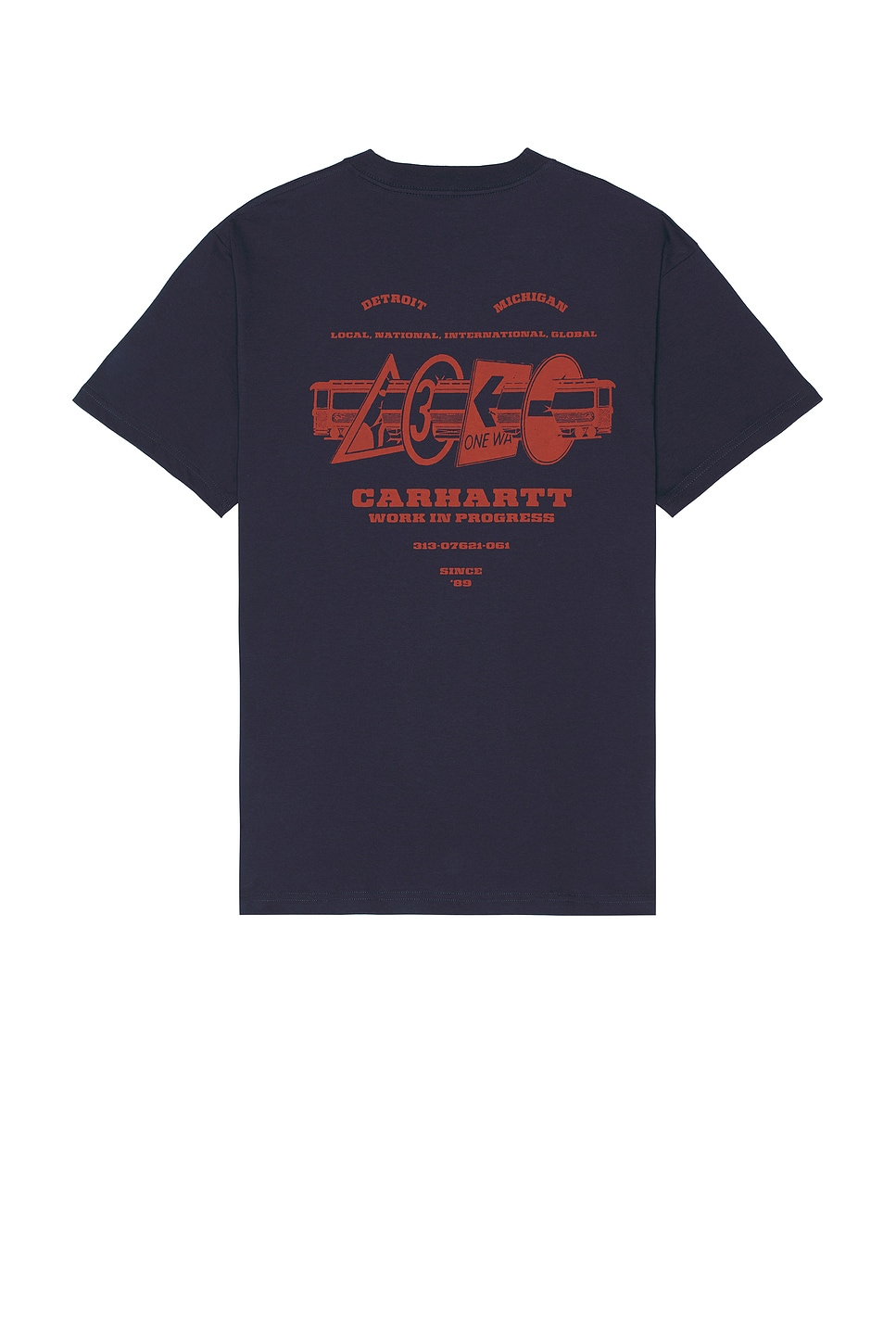 Image 1 of Carhartt WIP S/S Runaway T-Shirt in Blue & Vermillion