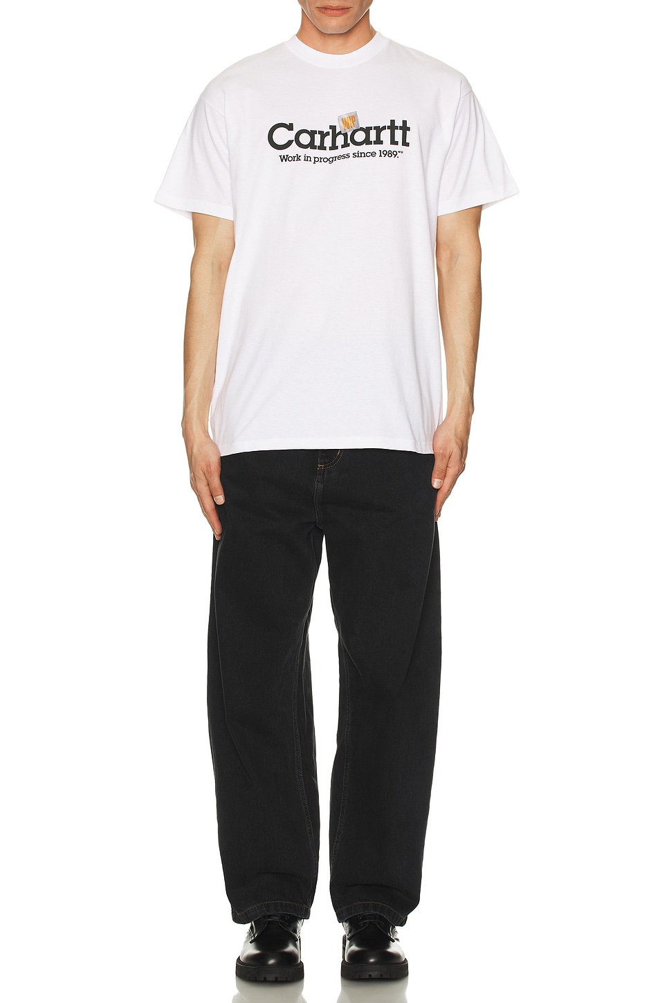Image 1 of Carhartt WIP S/S Label Script T-Shirt in White