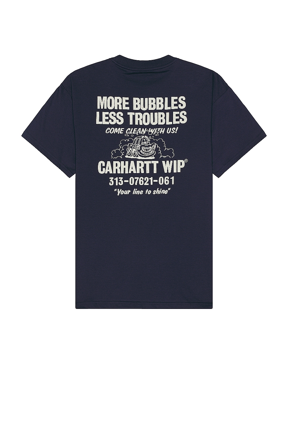 Image 1 of Carhartt WIP Short Sleeve Less Troubles T-shirt in Blue Wax