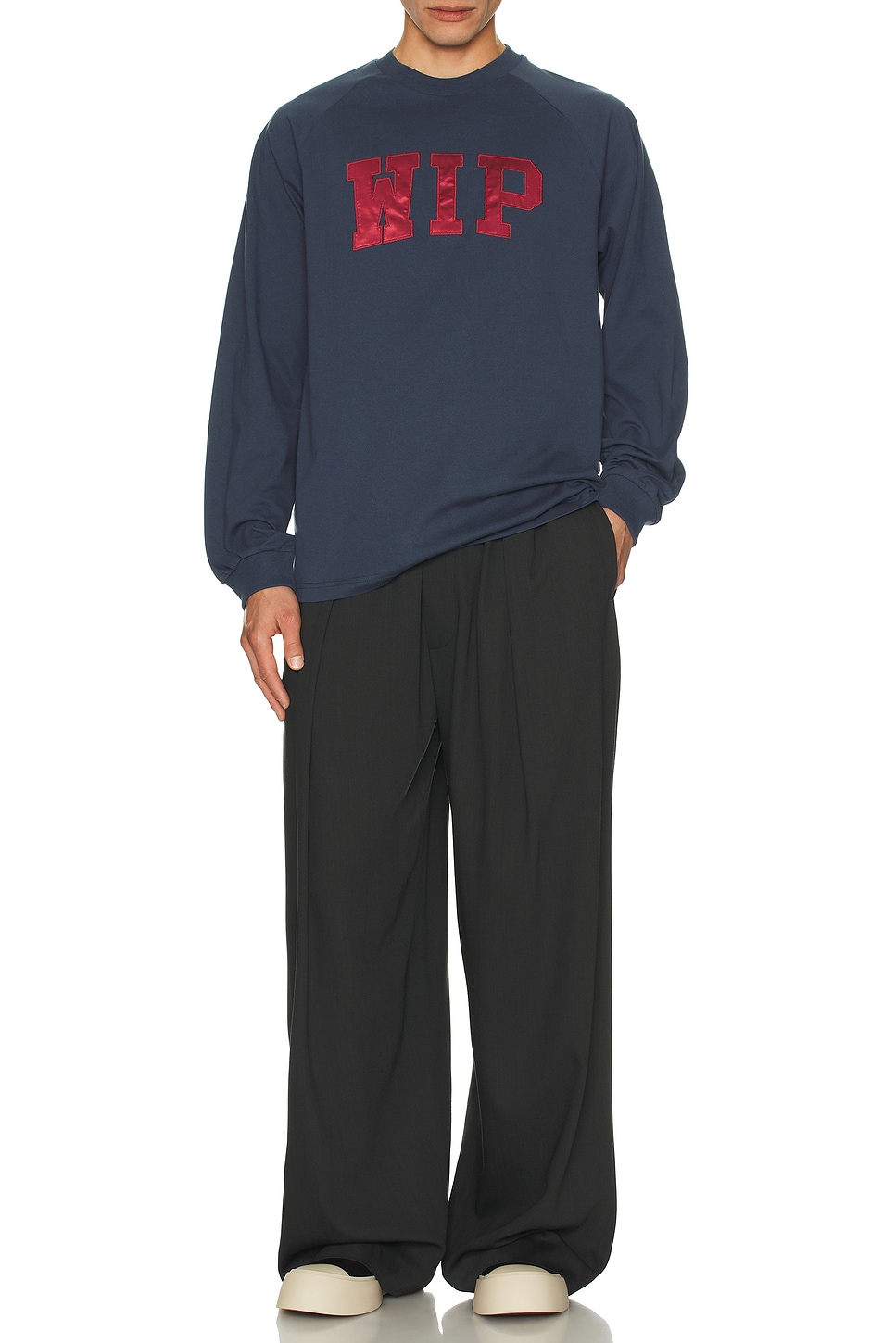 Image 1 of Carhartt WIP Long Sleeve Tee in Dusky Blue & Mulberry