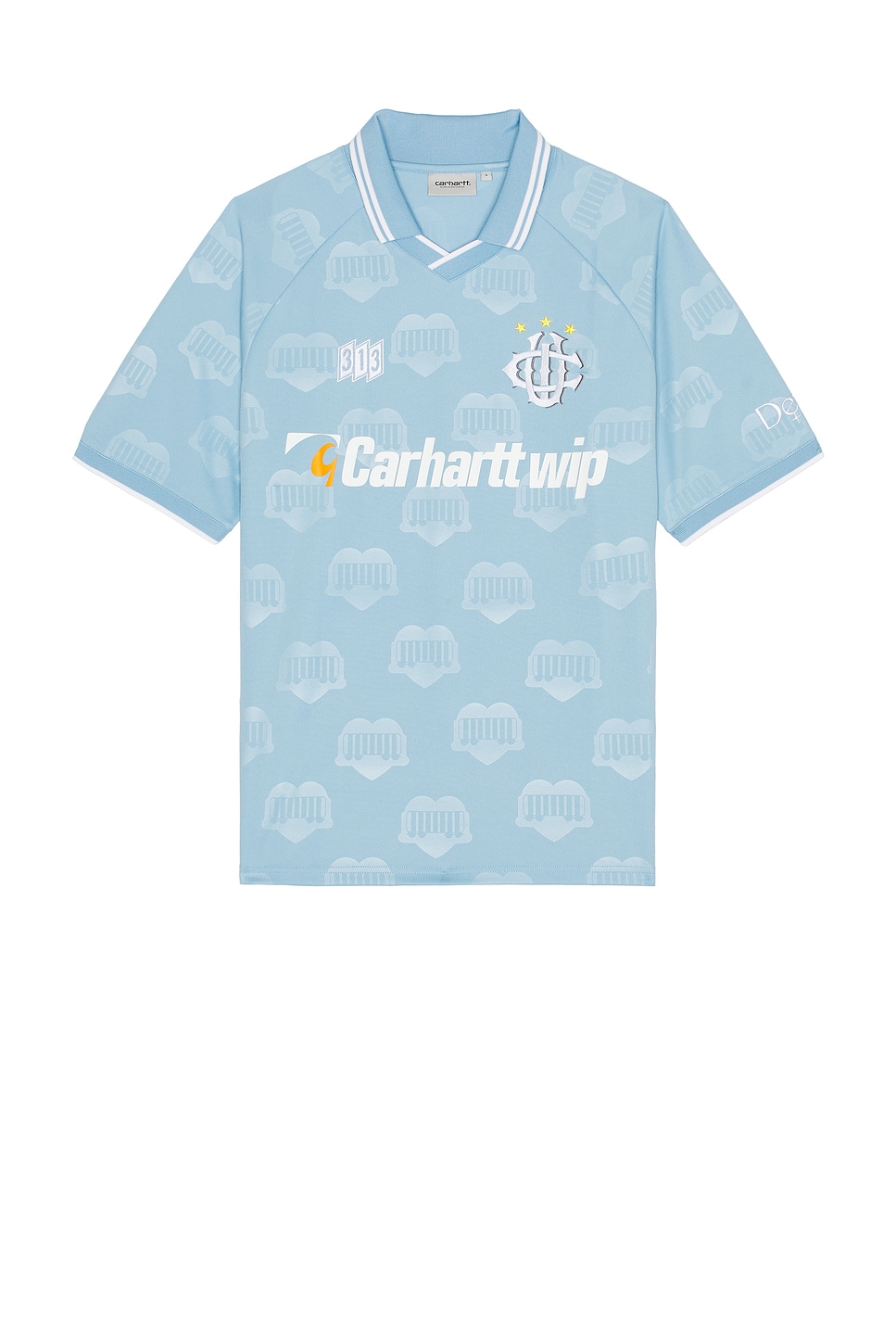 Image 1 of Carhartt WIP Hartts Football T-Shirt in Heart Train Jacquard & Bluebird