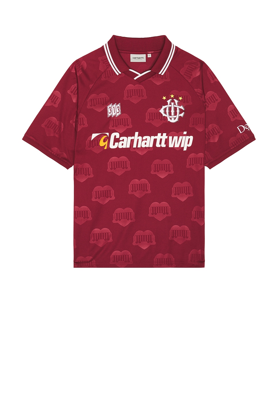 Image 1 of Carhartt WIP Hartts Football T-Shirt in Heart Train Jacquard & Mulberry