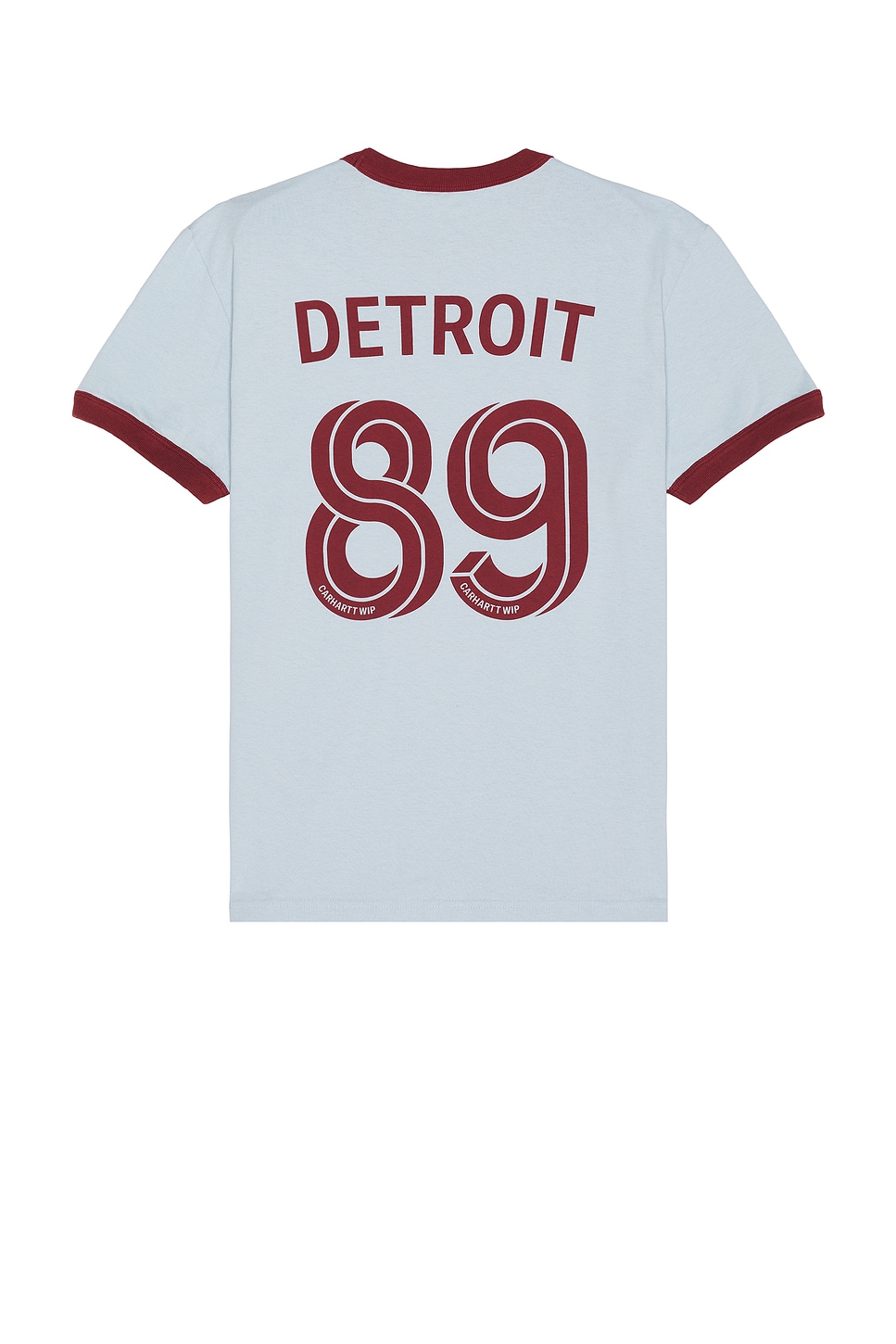 Image 1 of Carhartt WIP 89 Ringer T-Shirt in Heavy Enzyme Wash Air Sky & Mulberry