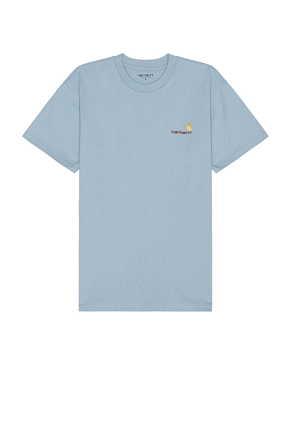 Image 1 of Carhartt WIP Short Sleeve American Script T-shirt in Frosted Blue