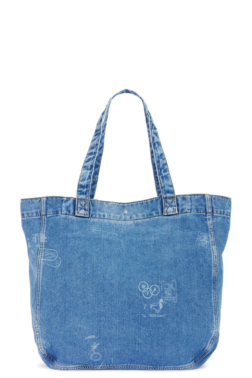 Shop Carhartt Stamp Tote Bag In Stamp Print & Blue Bleached