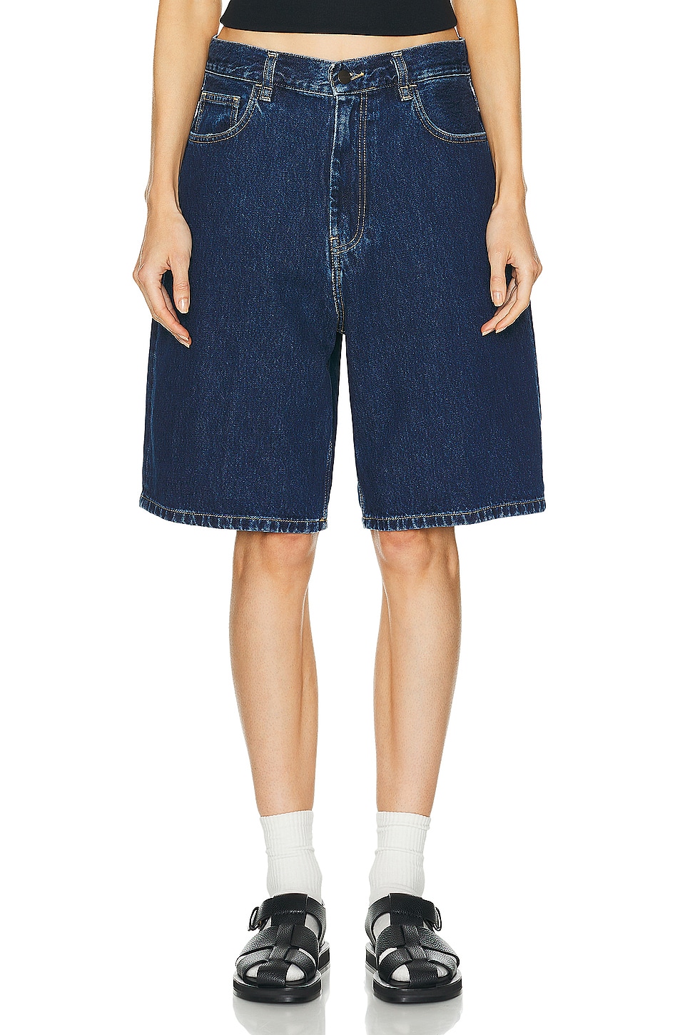 Image 1 of Carhartt WIP Brandon Short in Blue Stone Washed