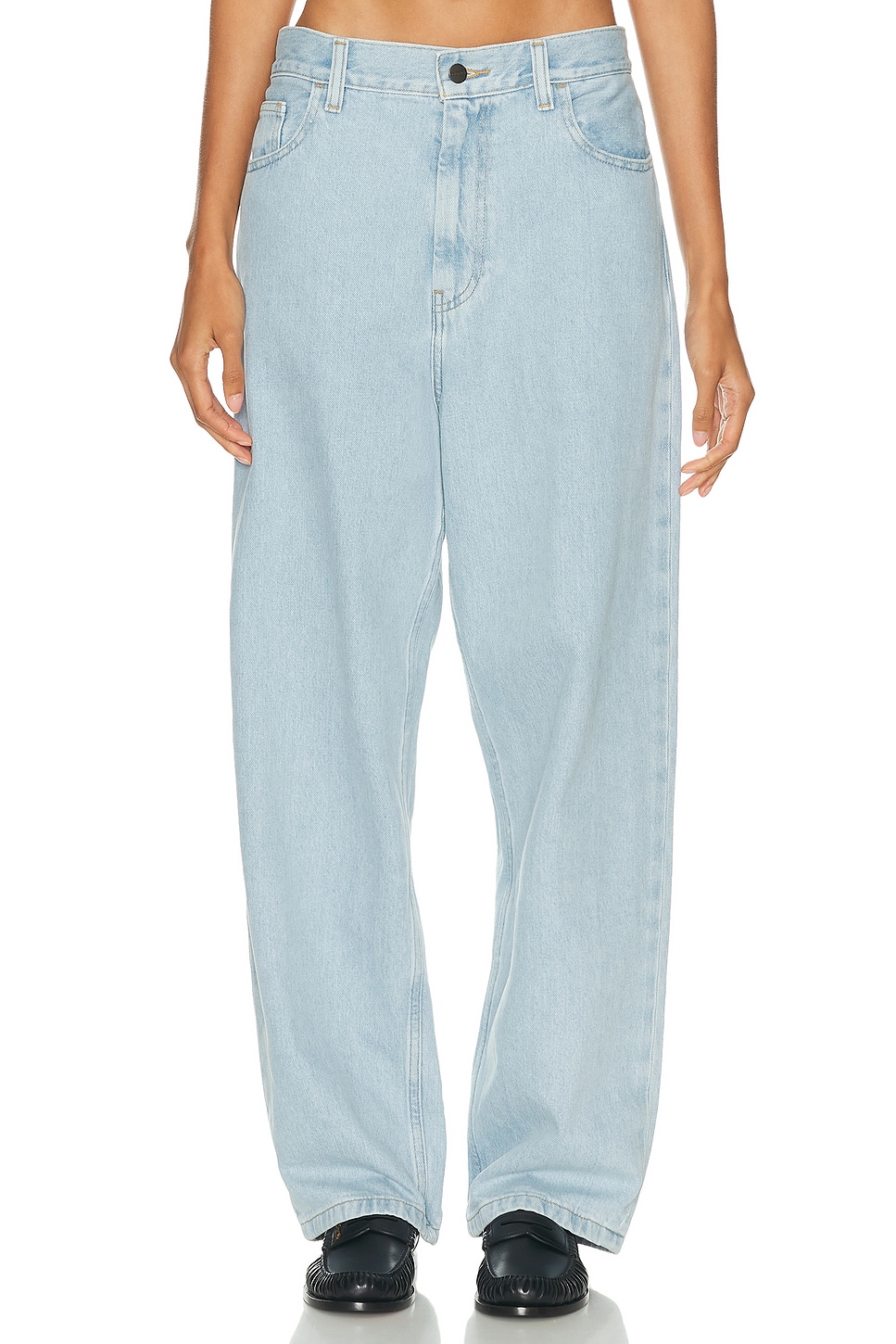 Image 1 of Carhartt WIP Brandon Wide Leg in Heavy Stone Bleached Blue