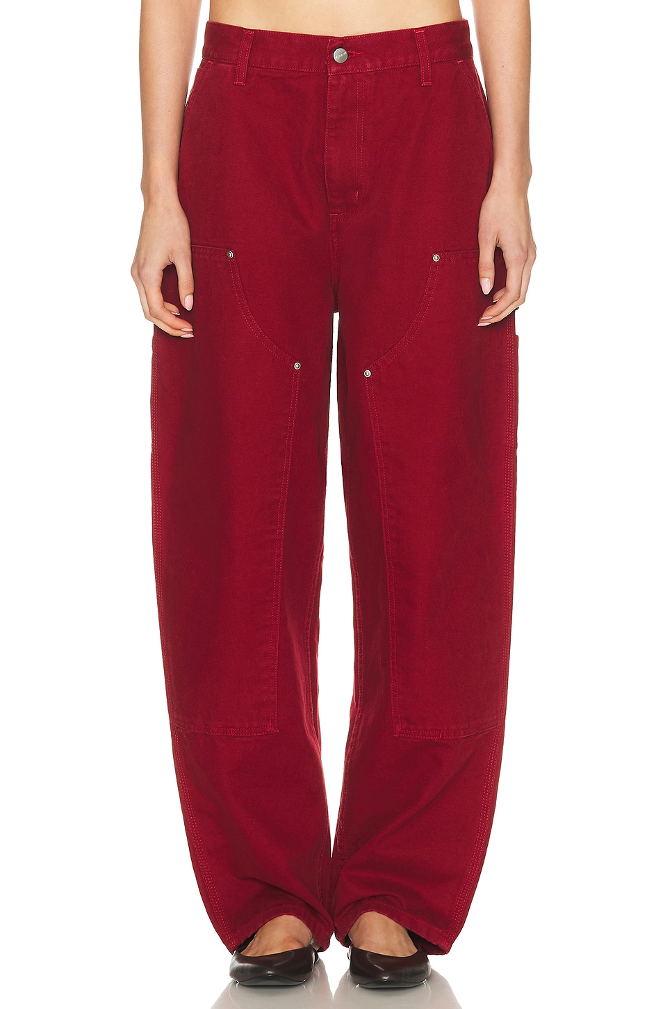 Image 1 of Carhartt WIP OG Double Knee Wide Leg in Scarlet