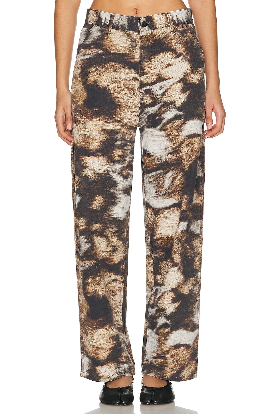 Image 1 of Carhartt WIP Brandon Single Knee Wide Leg in Wild Dog Print