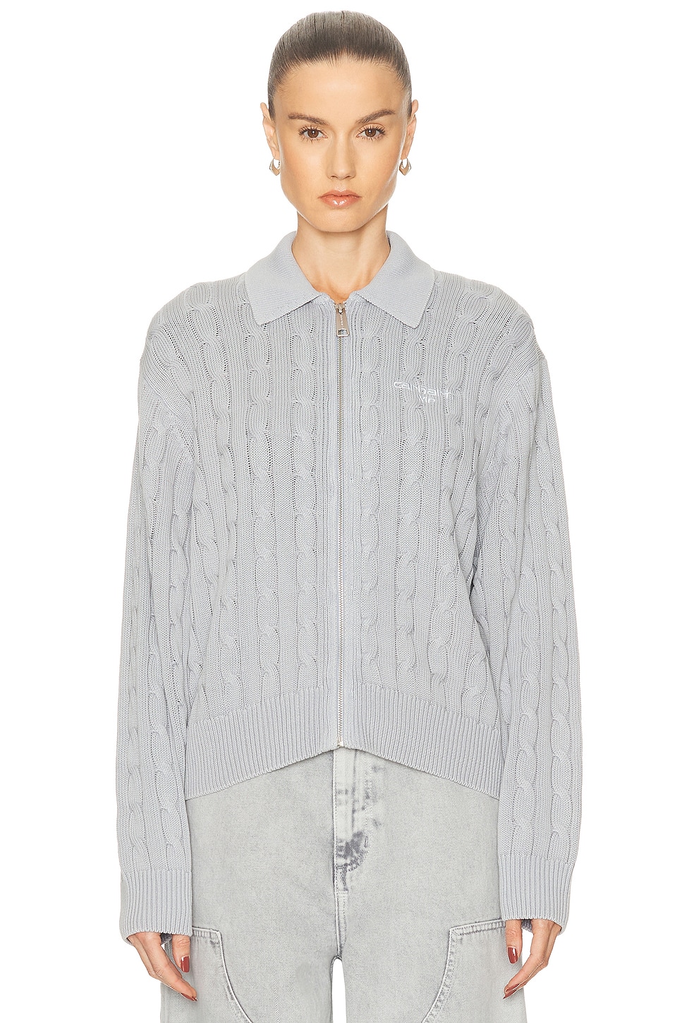 Image 1 of Carhartt WIP Carter Sweater Jacket in Blue Fog