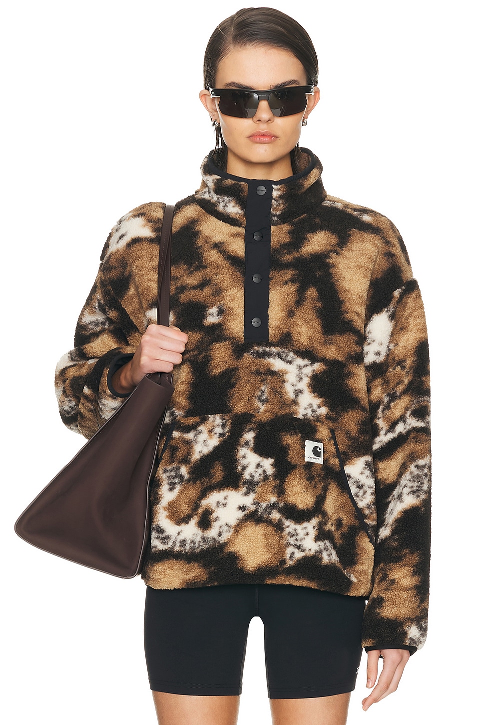 Image 1 of Carhartt WIP Elliot High Neck Liner Pullover in Wild Dog Jacquard & Black