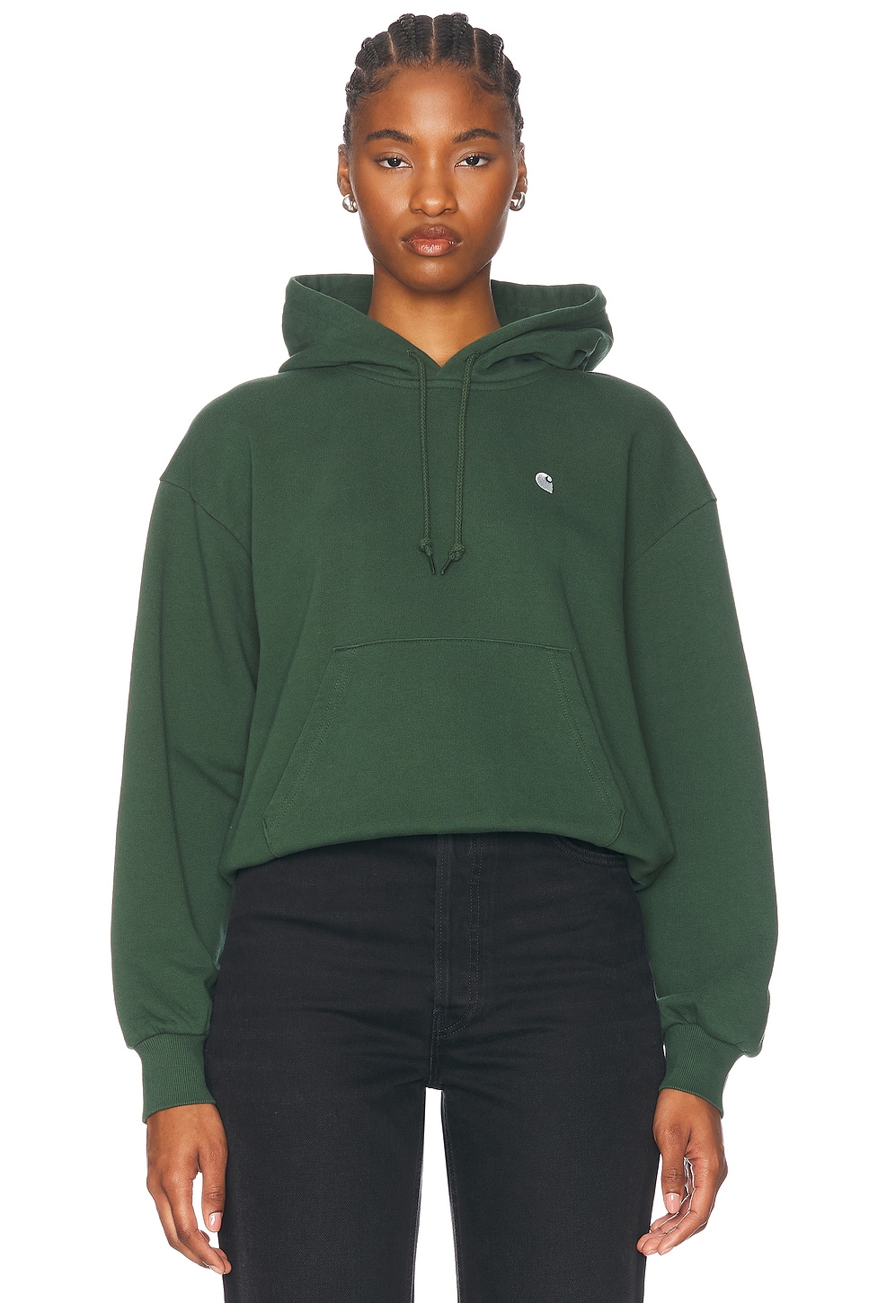 Image 1 of Carhartt WIP Hooded Casey Sweatshirt in Sycamore Tree & Silver