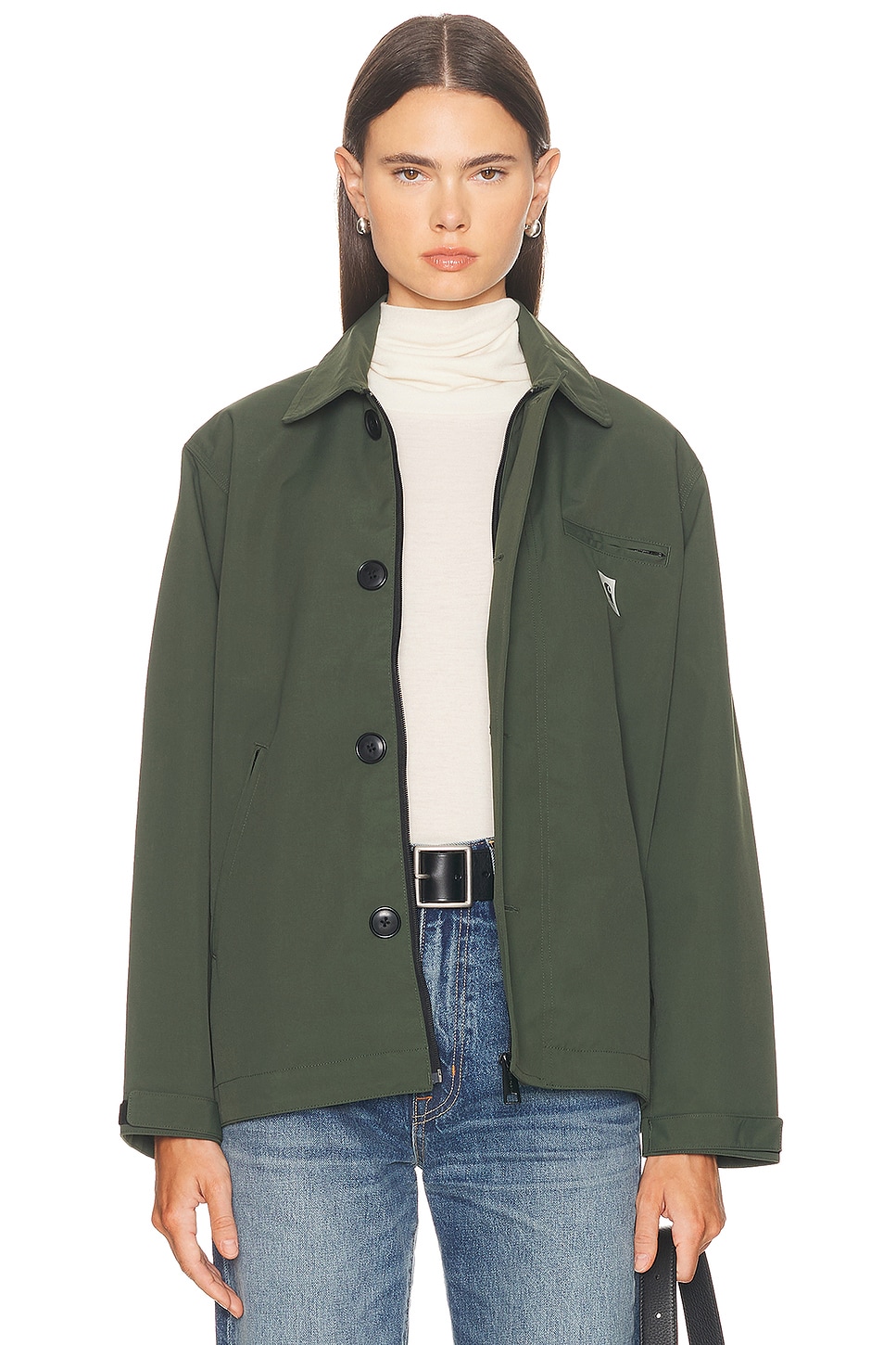 Carhartt Jacket Opuntia With Collared Design And Pockets In Green