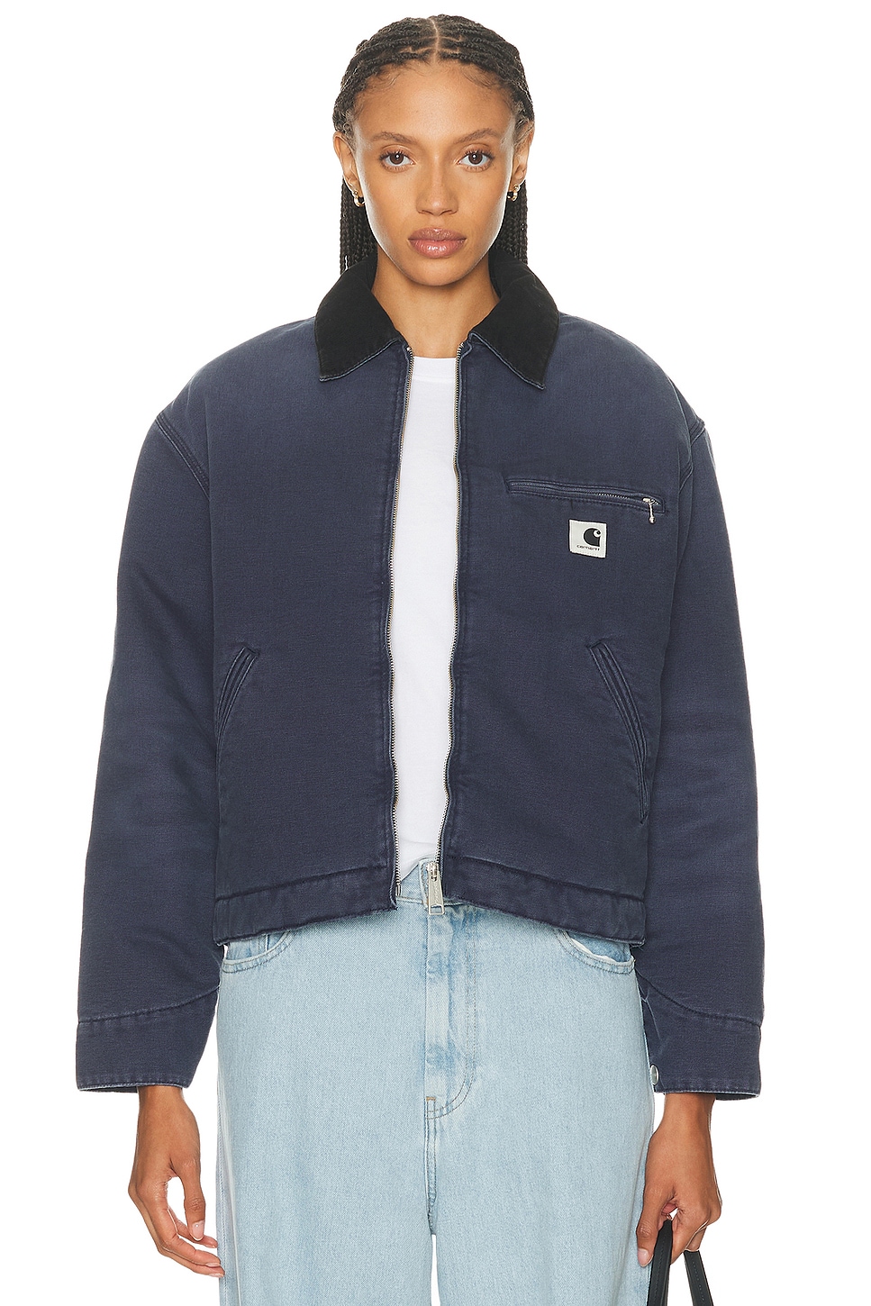 Image 1 of Carhartt WIP OG Detroit Jacket in Dark Navy & Black