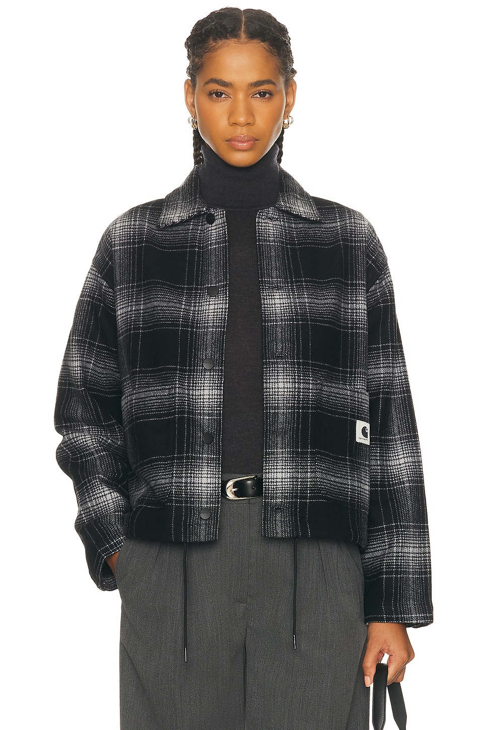 Image 1 of Carhartt WIP Brennan Shirt Jacket in Check, Black, & Wax