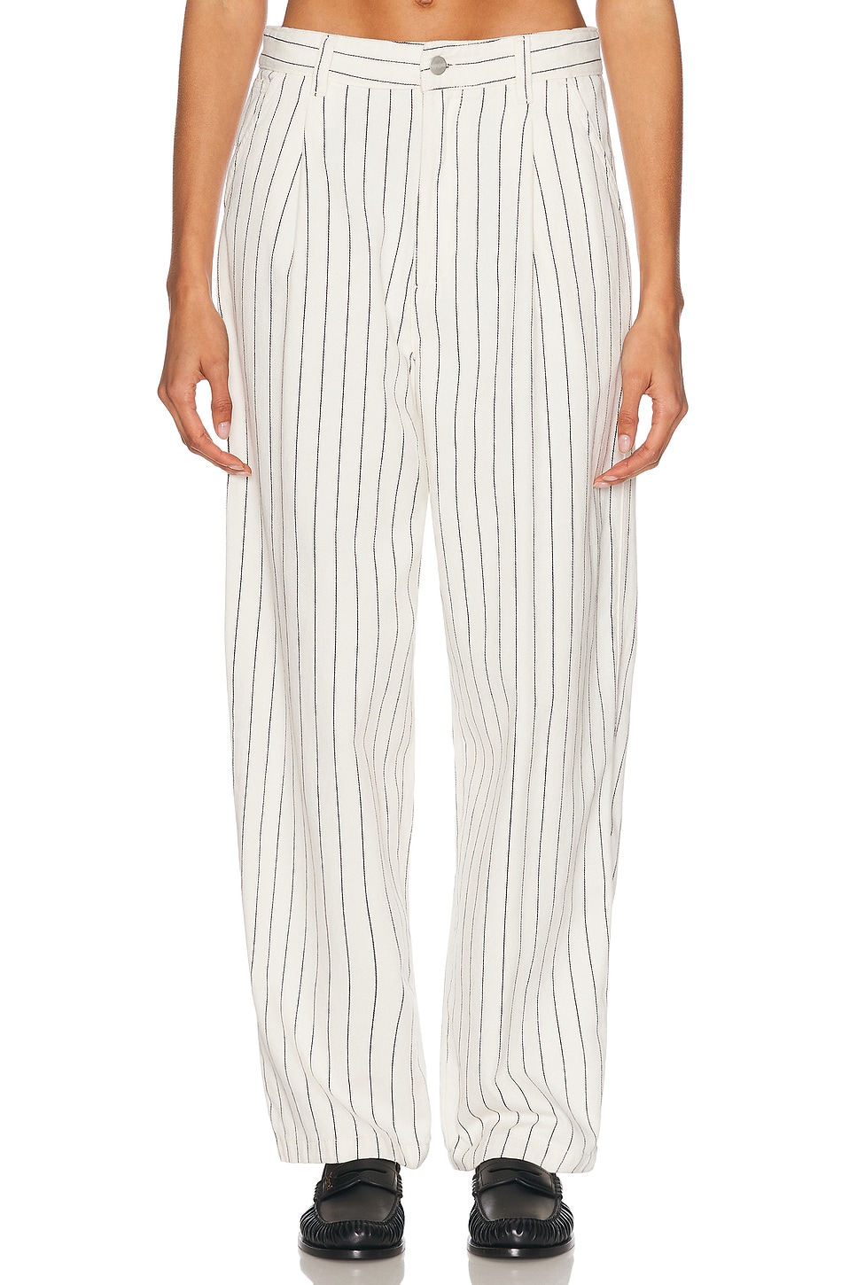 Image 1 of Carhartt WIP Hendry Pant in Seaton Stripe, Wax, & Dark Navy