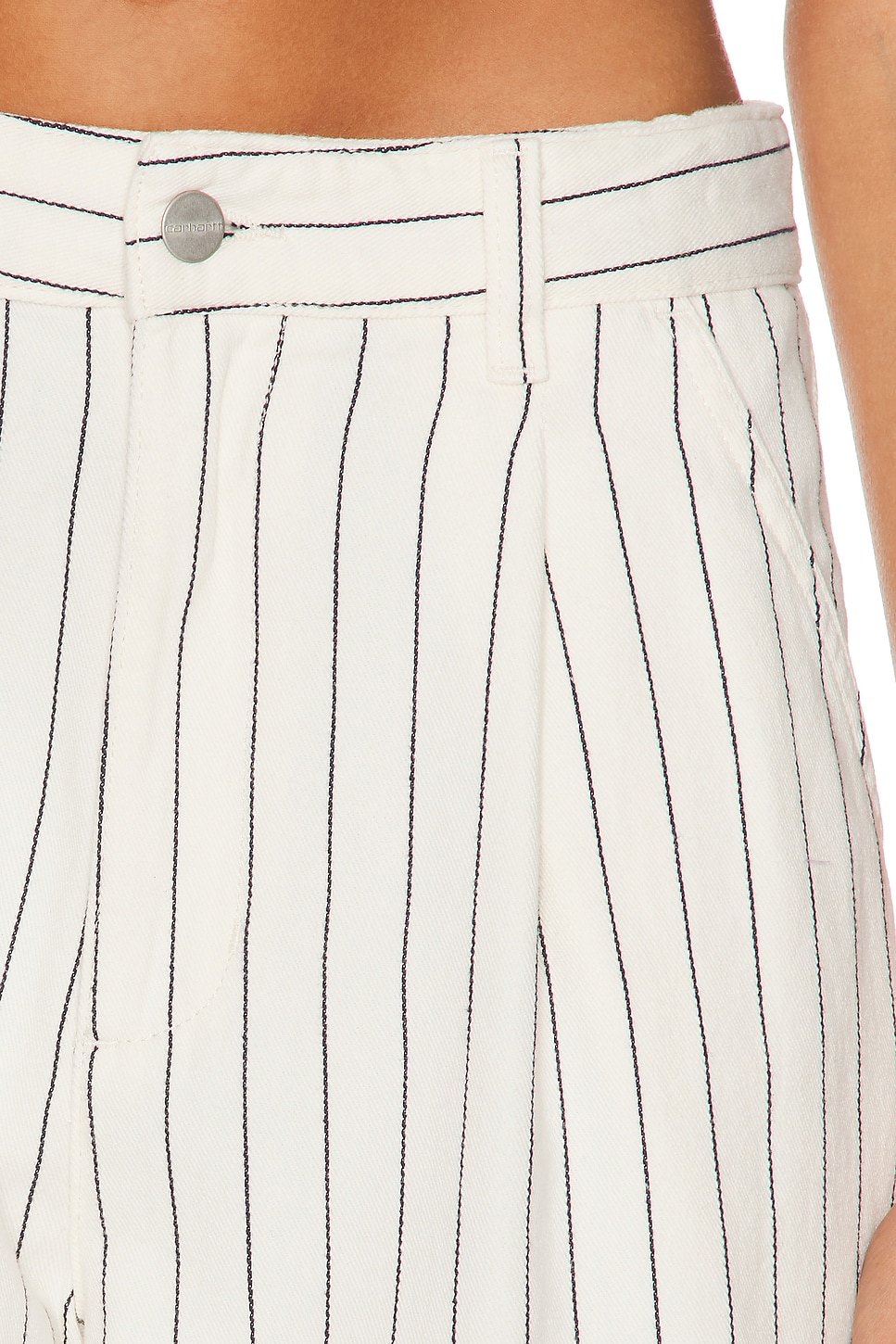 Image 6 of Carhartt WIP Hendry Pant in Seaton Stripe, Wax, & Dark Navy