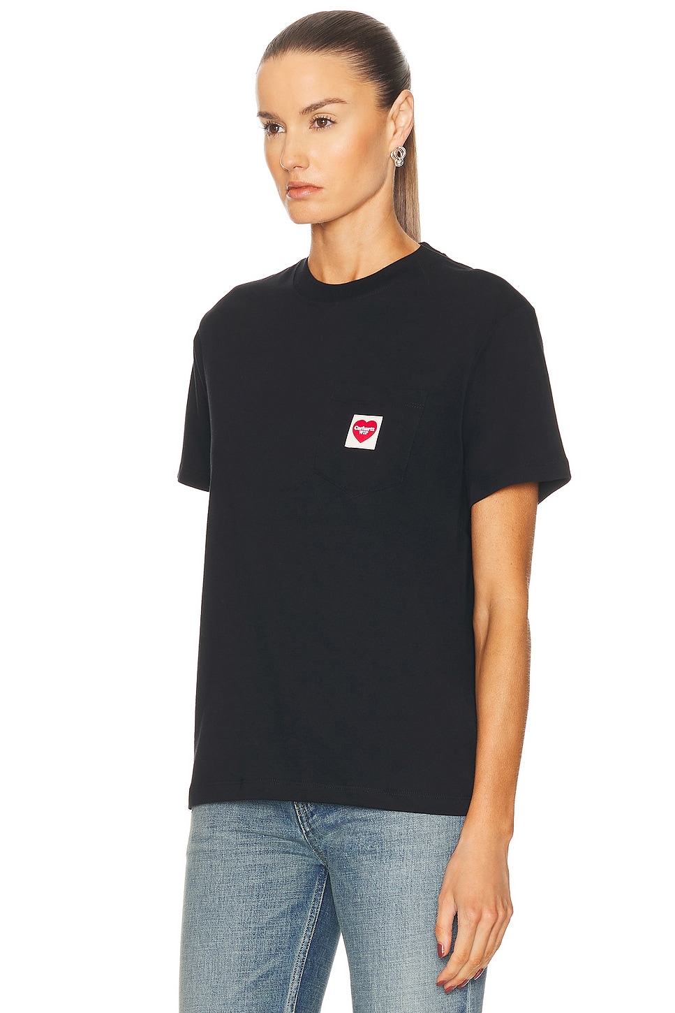 Carhartt Black Cotton T-shirt With Front Pocket