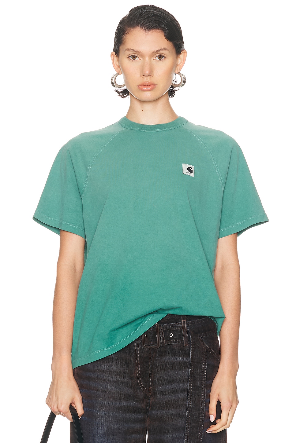 Carhartt Omens Saguaro Relaxed-fit Hudson Cotton-jersey T-shirt In Green