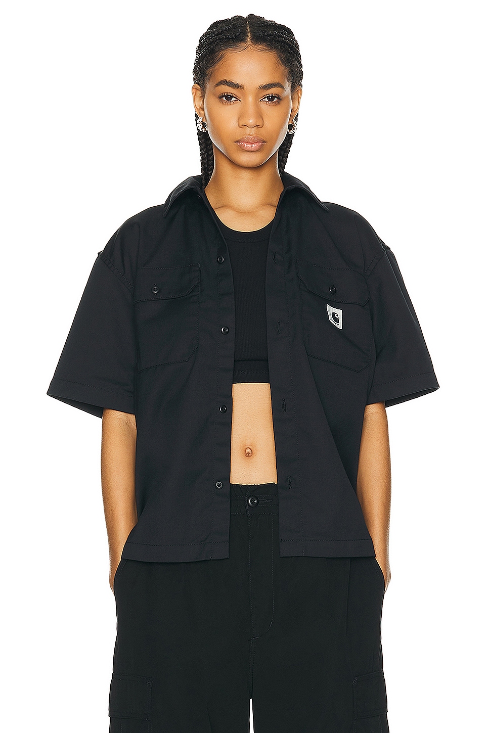 Image 1 of Carhartt WIP Short Sleeve Craft Shirt in Black