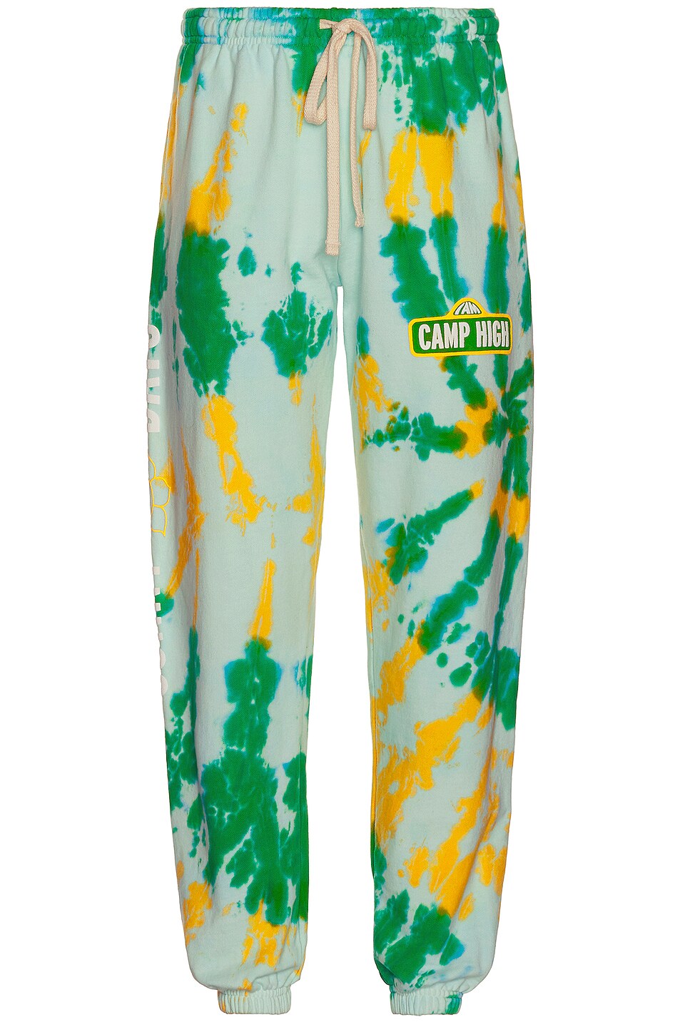 Image 1 of Camp High High Street Sweatpants In Kermit Green & Sunshine in Kermit Green & Sunshine