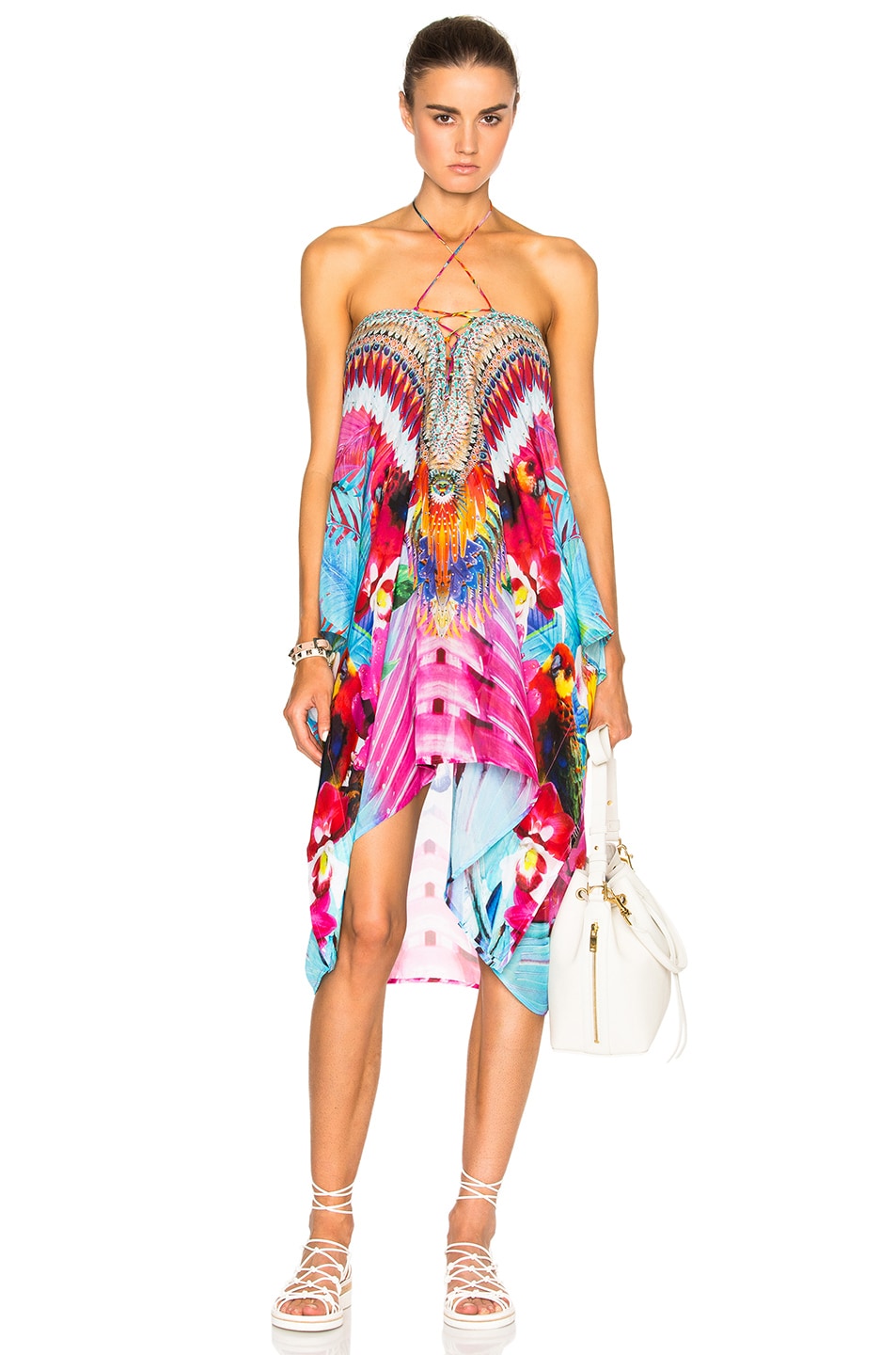 Image 1 of Camilla Short Lace Up Caftan in The Free