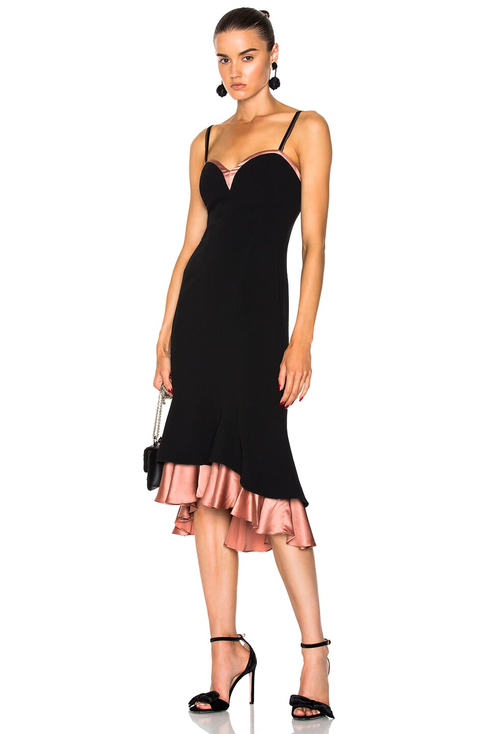 Image 1 of Cinq a Sept Morghana Dress in Black & Terracotta
